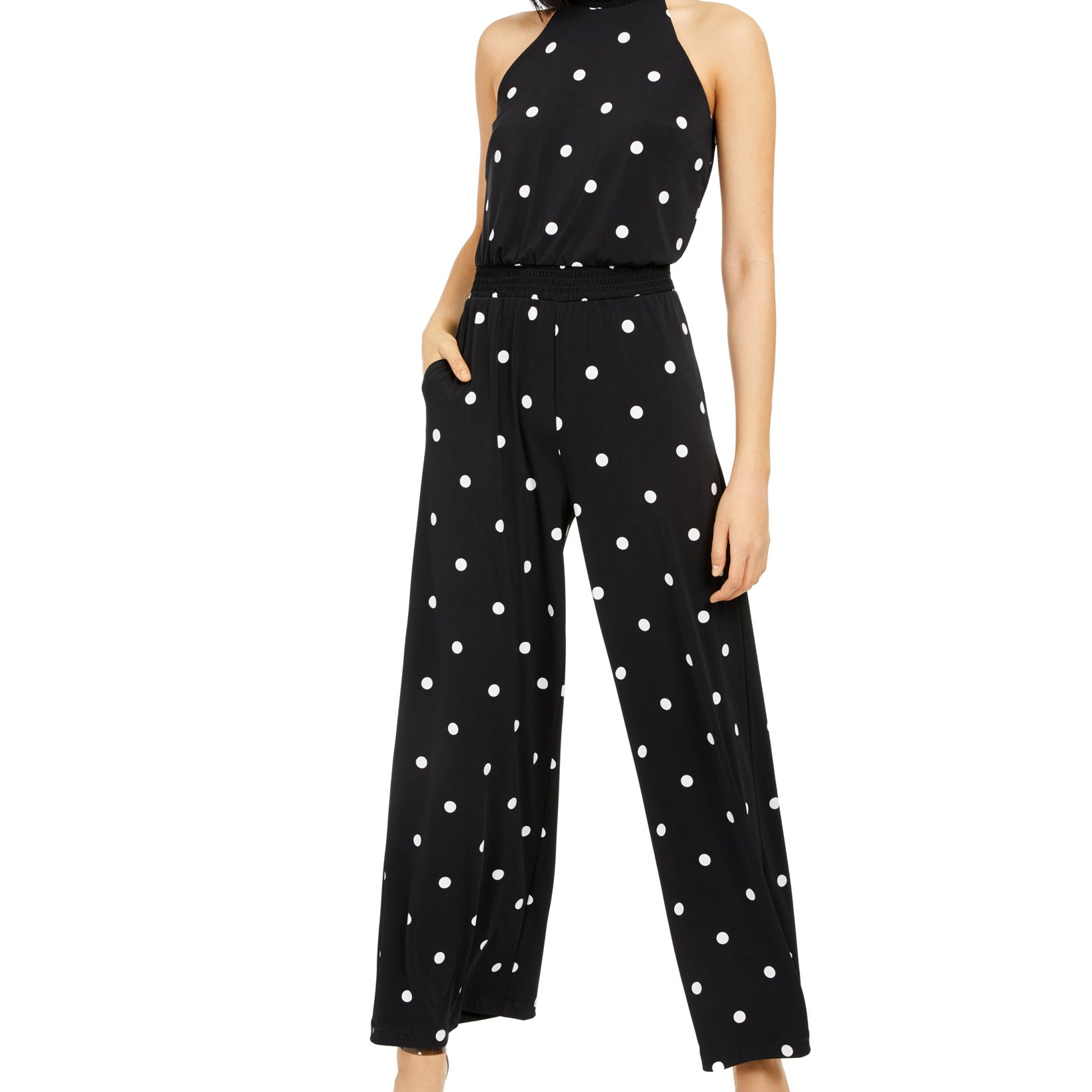 INC International Concepts Women Print Sleeveless Jumpsuit Dionne Dot