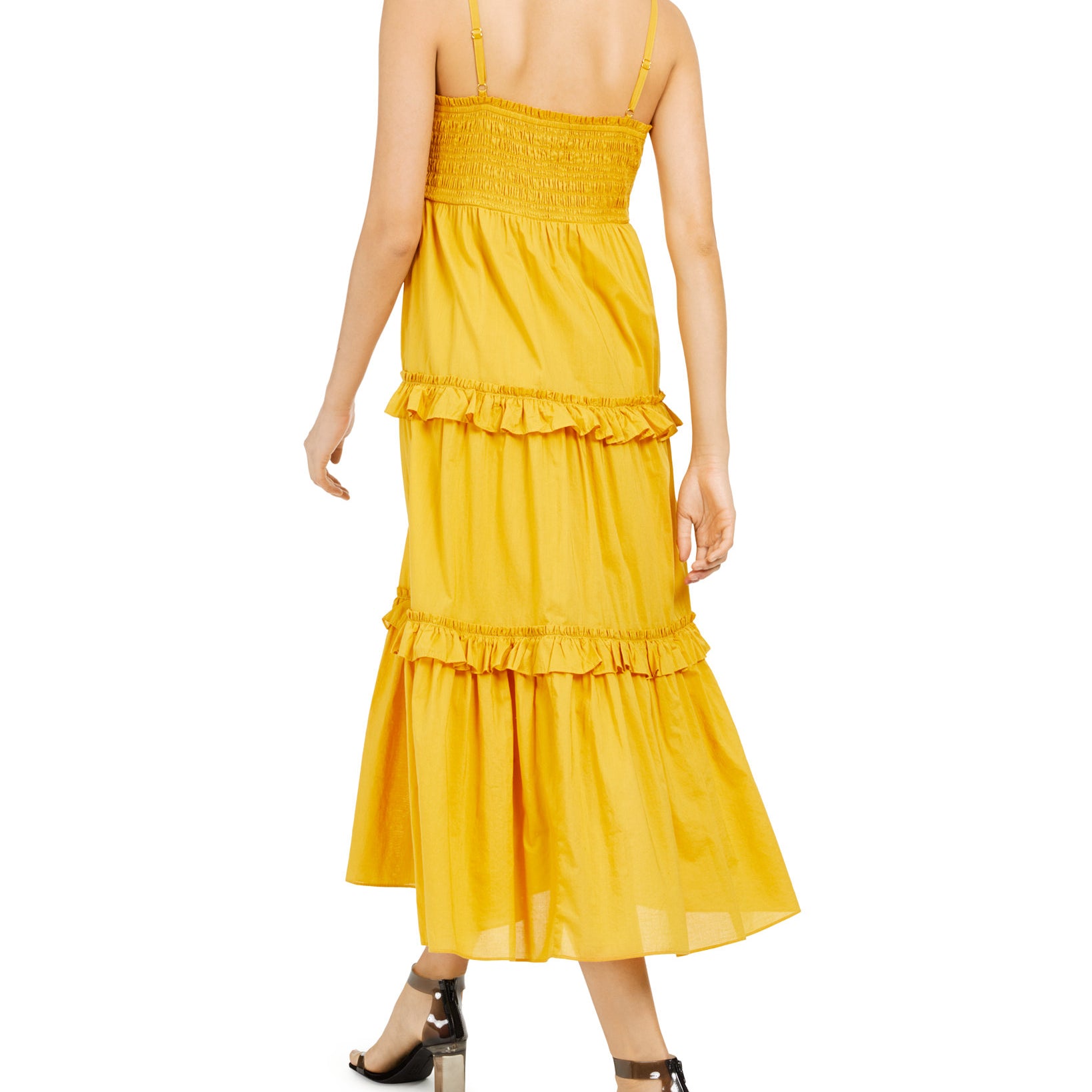 INC International Concepts Women Cotton Smocked Tiered Maxi Dress