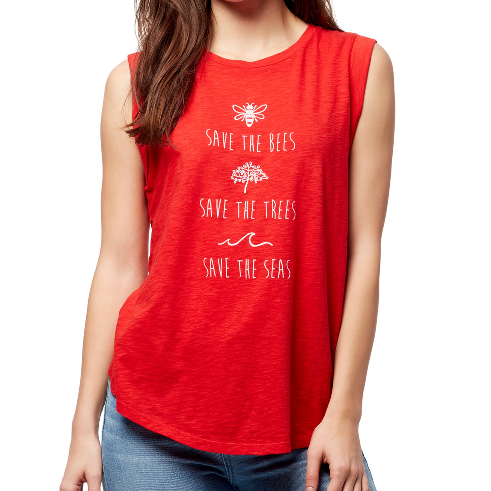 William Rast Women Crossover Back Graphic Tank Top Scarlett