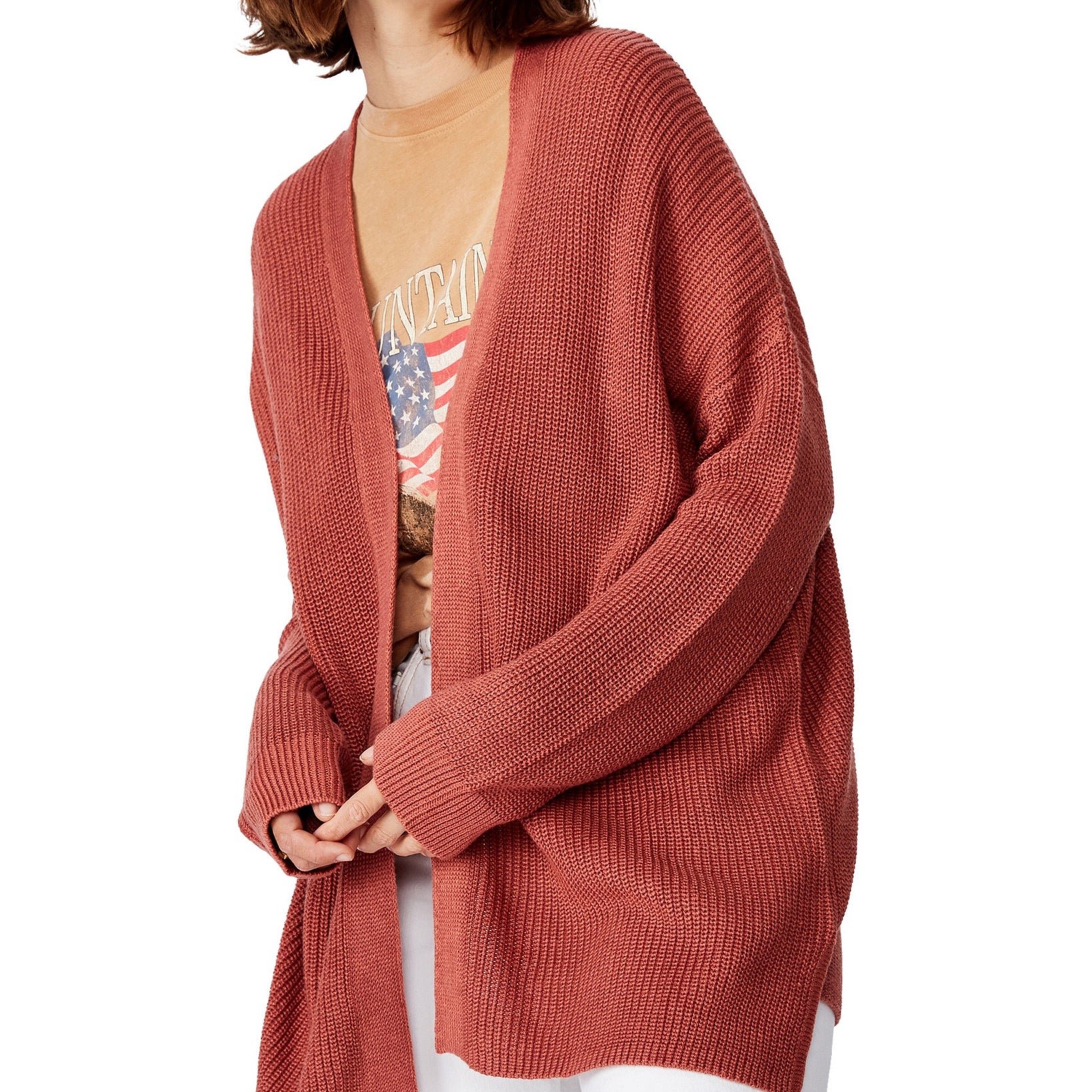 COTTON ON Women Archy Cardi 2 Canyon Rose Marsala Twist