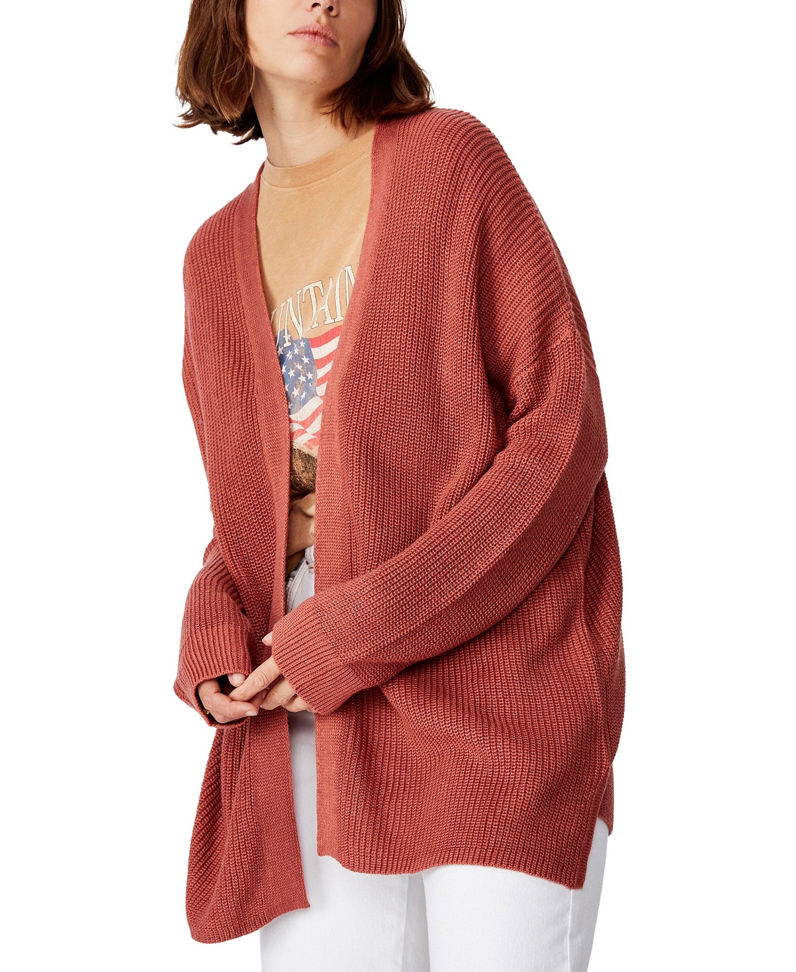 COTTON ON Women Archy Cardi 2 Canyon Rose Marsala Twist
