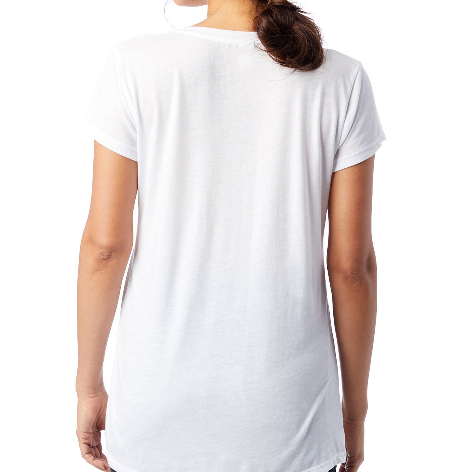 Alternative Apparel Women Slinky Jersey V Neck T Shirt