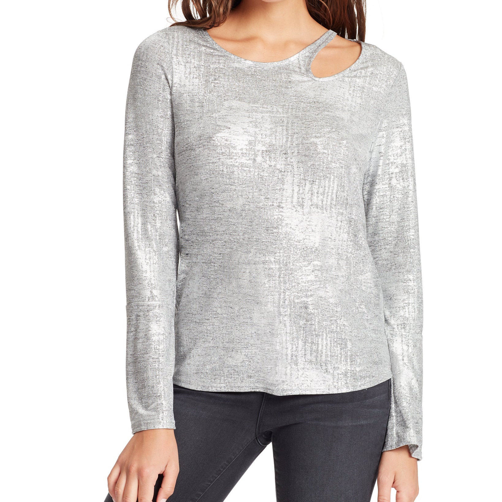 Skinnygirl Women Paparazzi Top Silver with Foil