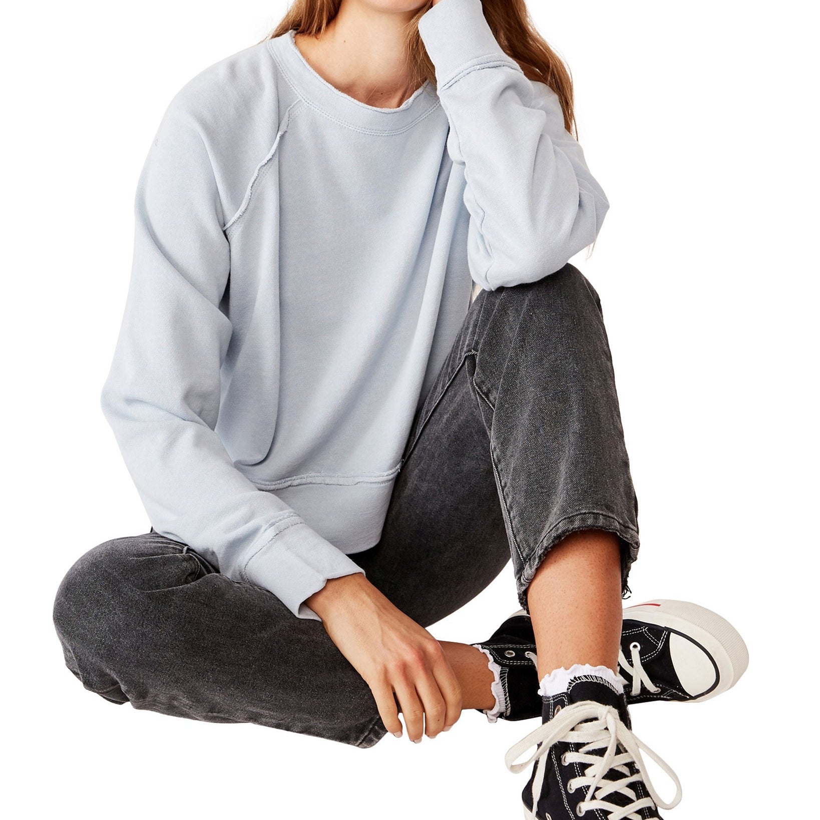 COTTON ON Women Aria Raw Edge Raglan Crew Sweatshirt