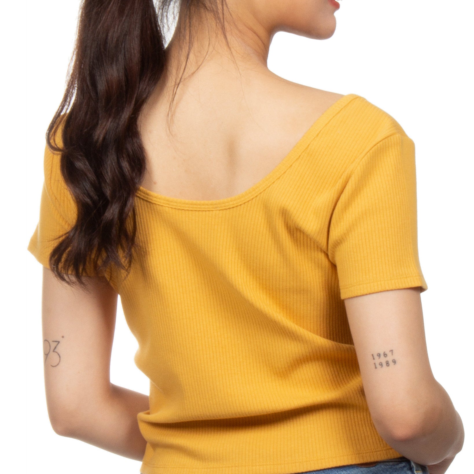 Hippie Rose Women Button Front Crop Top