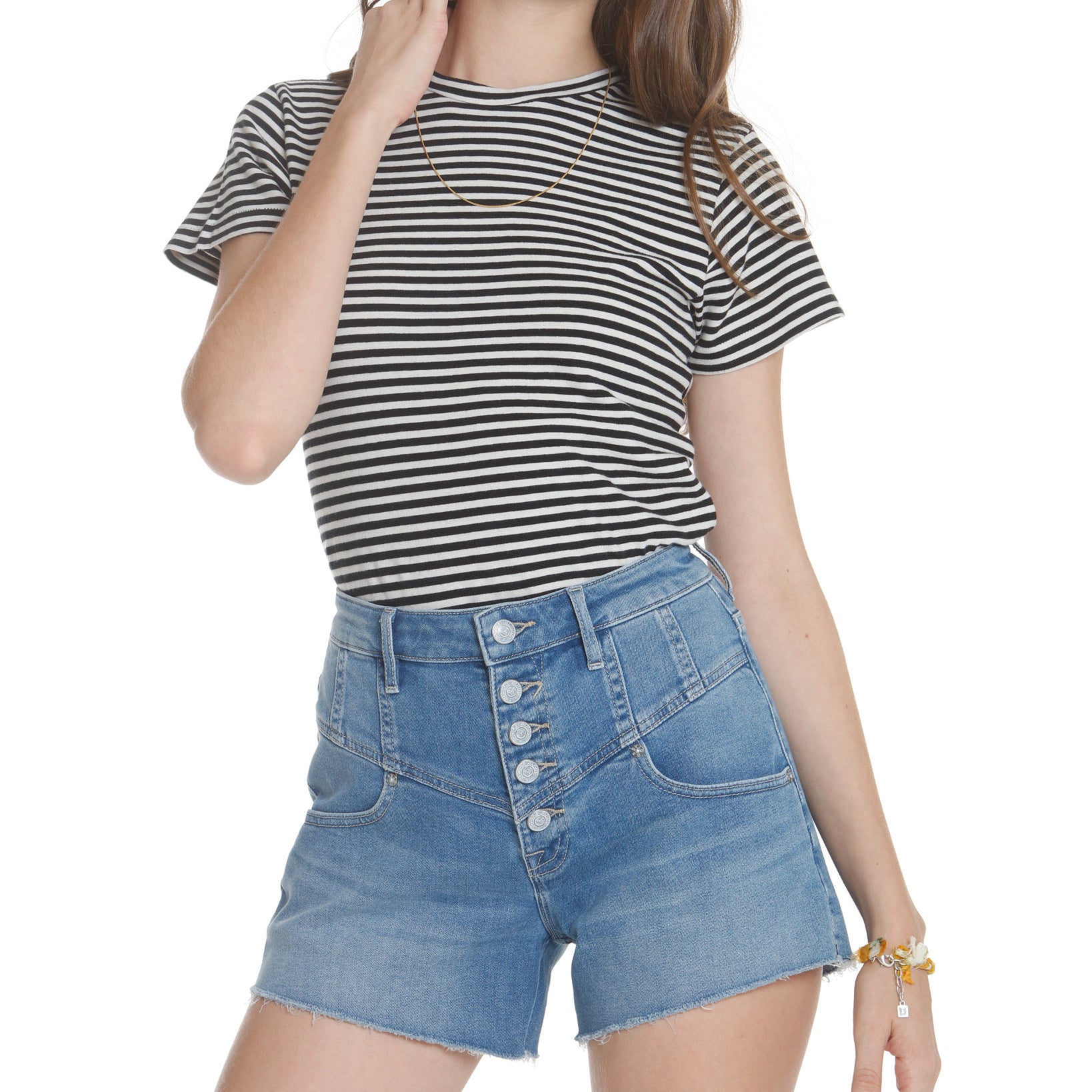 Vigoss Jeans Women Button Fly Denim Shorts Medium Wash
