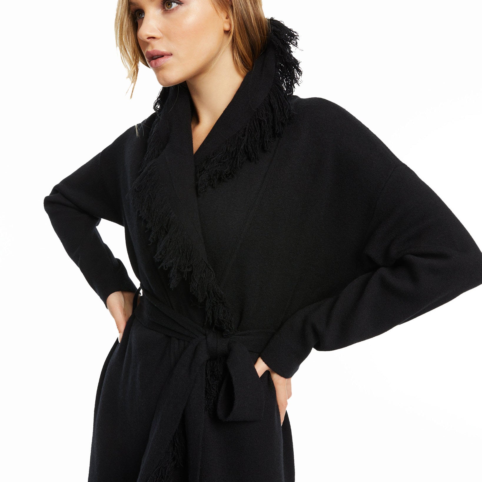 INC International Concepts Women CULPOS x Fringe Cardigan Sweater