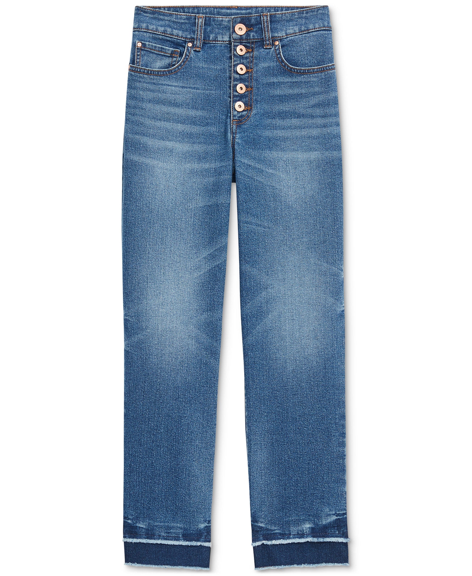 INC International Concepts Women INC Ripped Straight Leg Jeans Quirk Wash