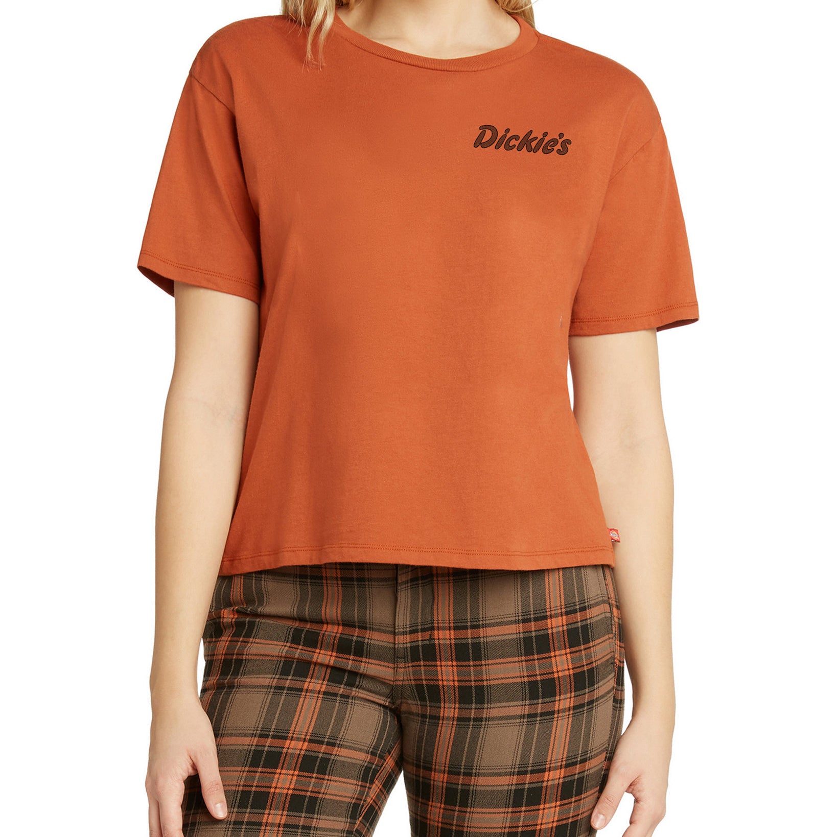Dickies Women Boyfriend Logo T Shirt Auburn