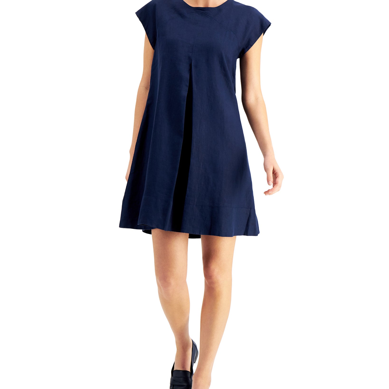 Charter Club Women Petite Bow Back A Line Dress Intrepid Blue