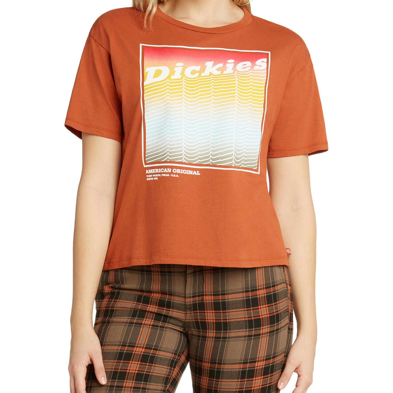 Dickies Women Tomboy Logo Graphic T Shirt Auburn