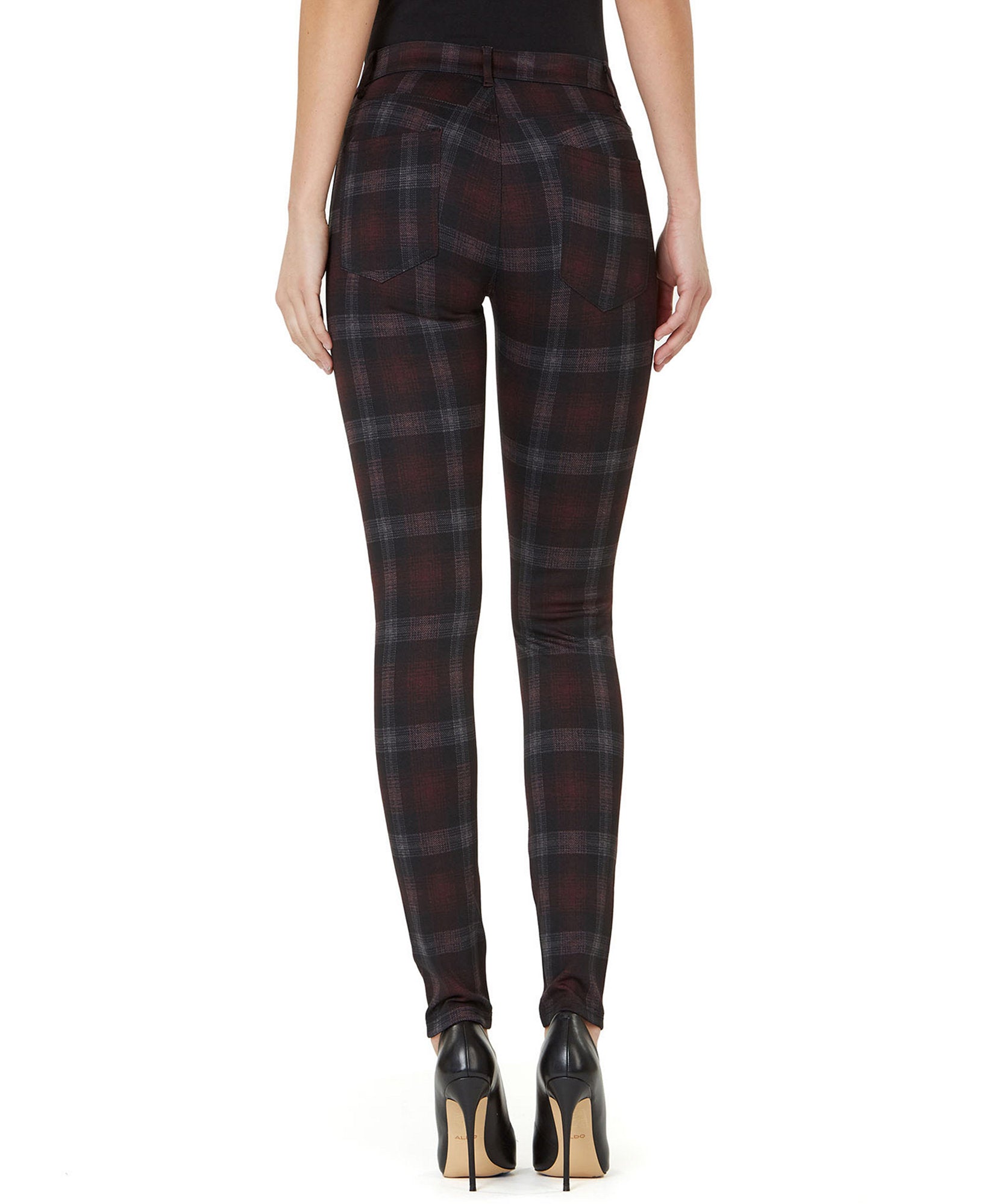 Numero Women Plaid Mid Rise Skinny Jeans