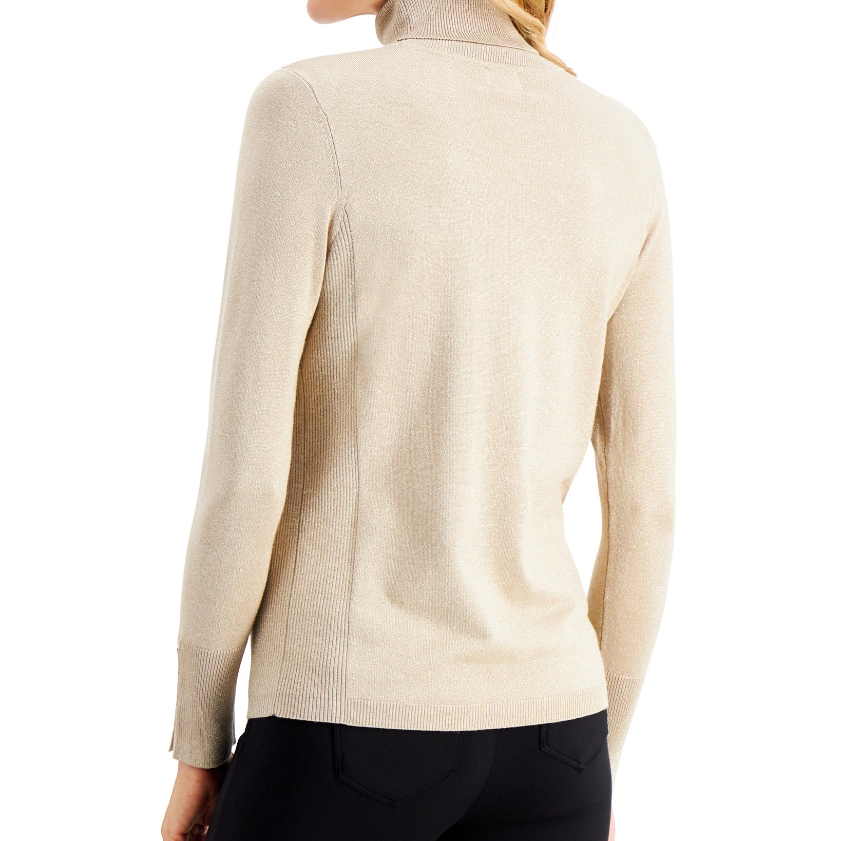 JM Collection Women Metallic Turtleneck Sweater