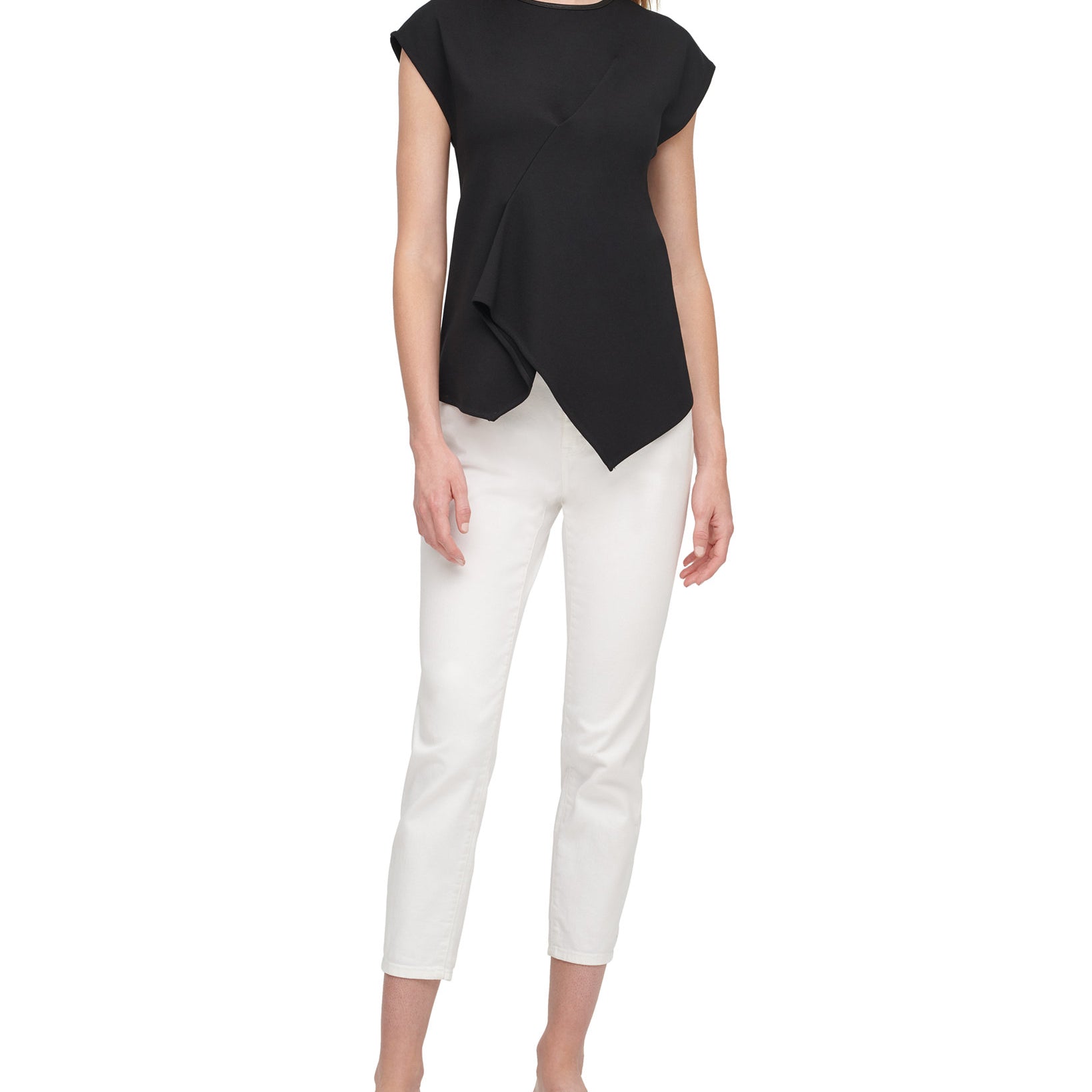 DKNY Women Asymmetrical Draped Top