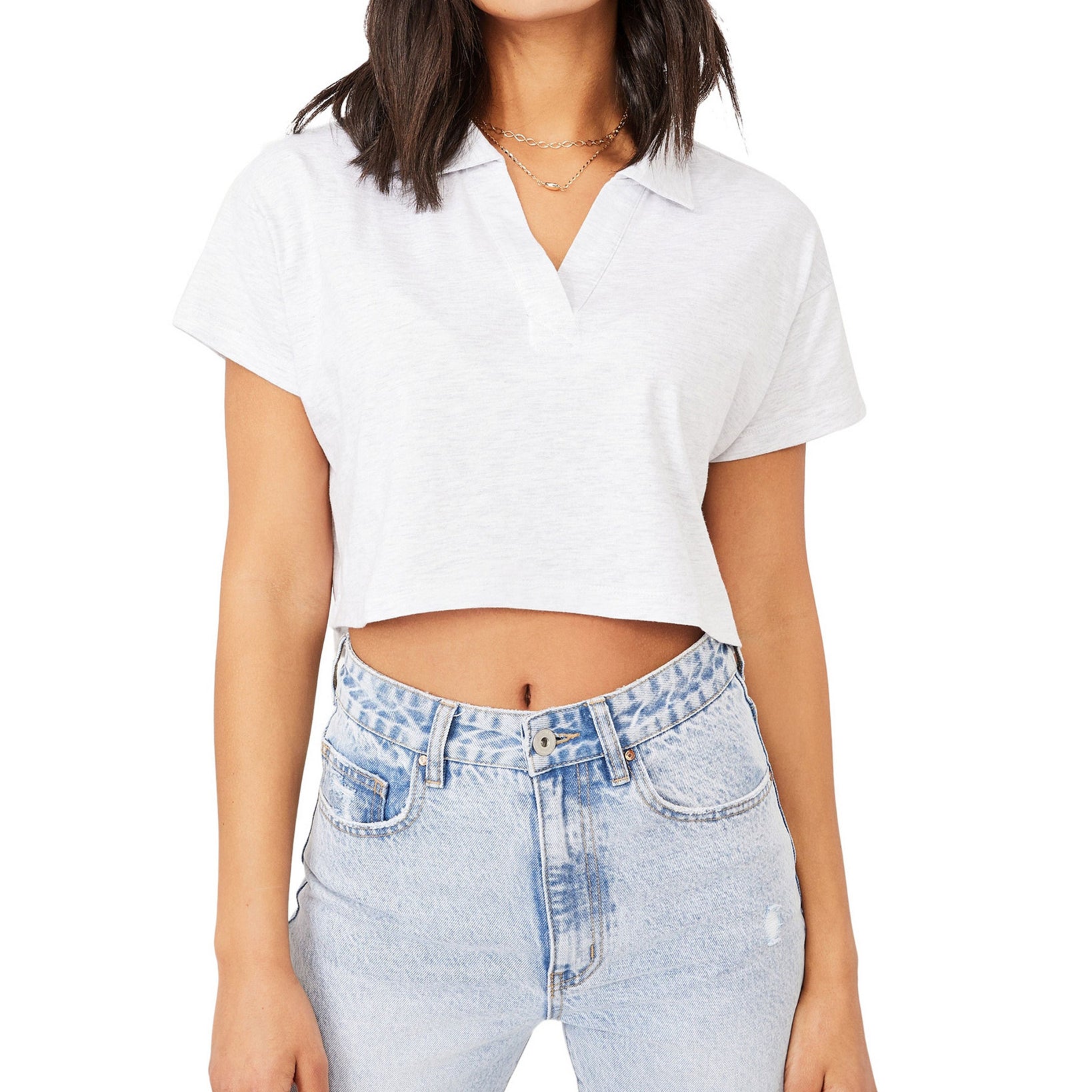 COTTON ON Women Ryan Shorts Sleeve Polo T Shirt White