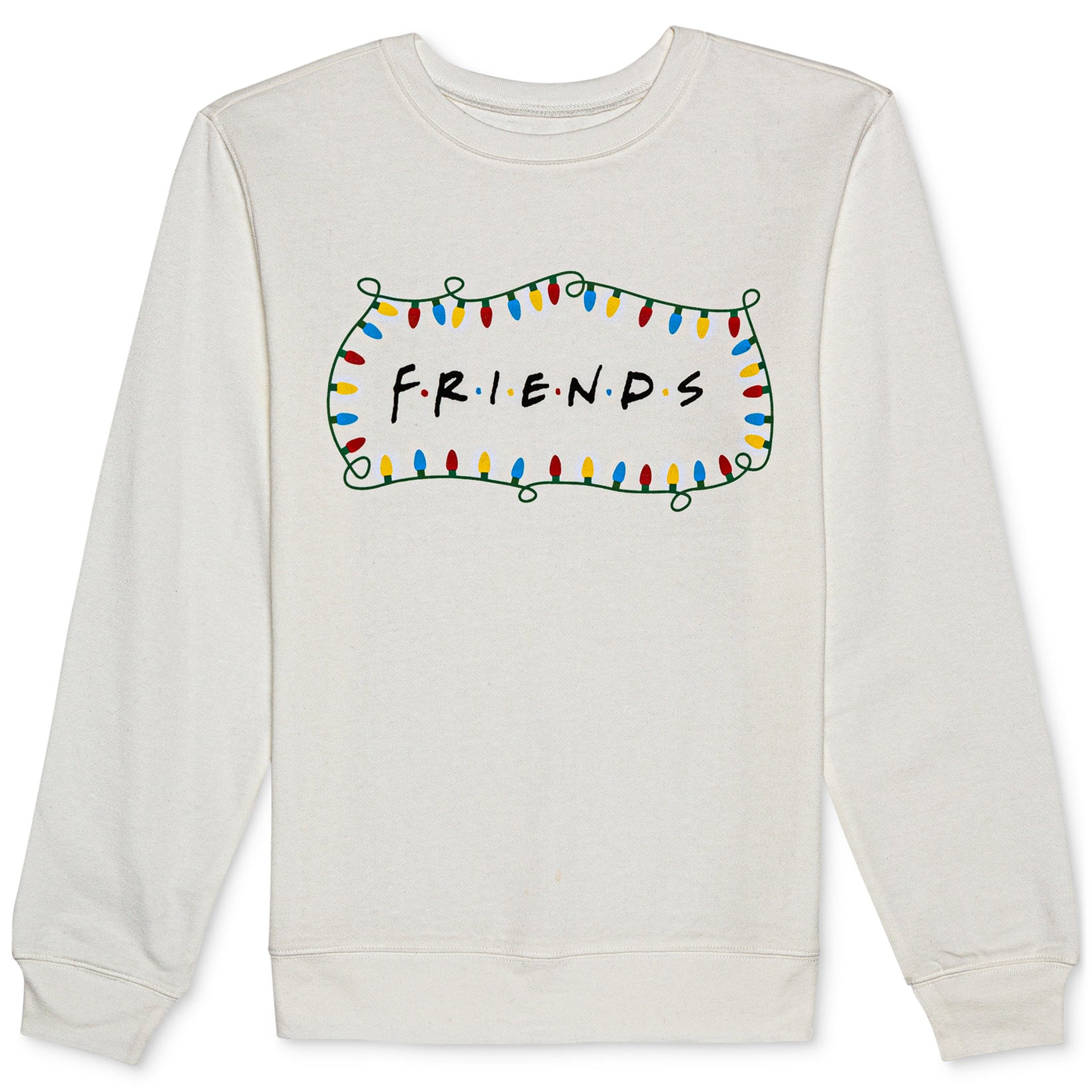 Warner Brothers Women Friends Holiday Crewneck Sweatshirt White