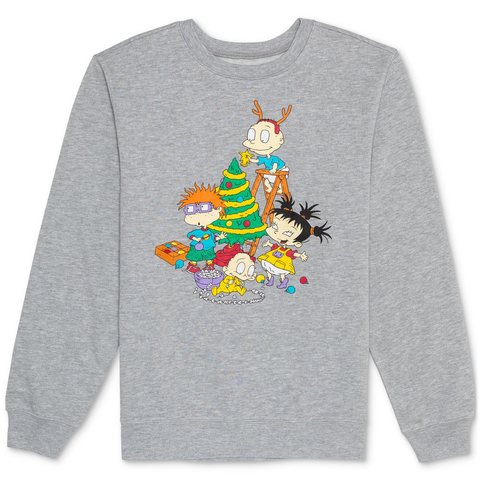 Nickelodeon Women Rugrats Holiday Graphic Sweatshirt Heather Grey