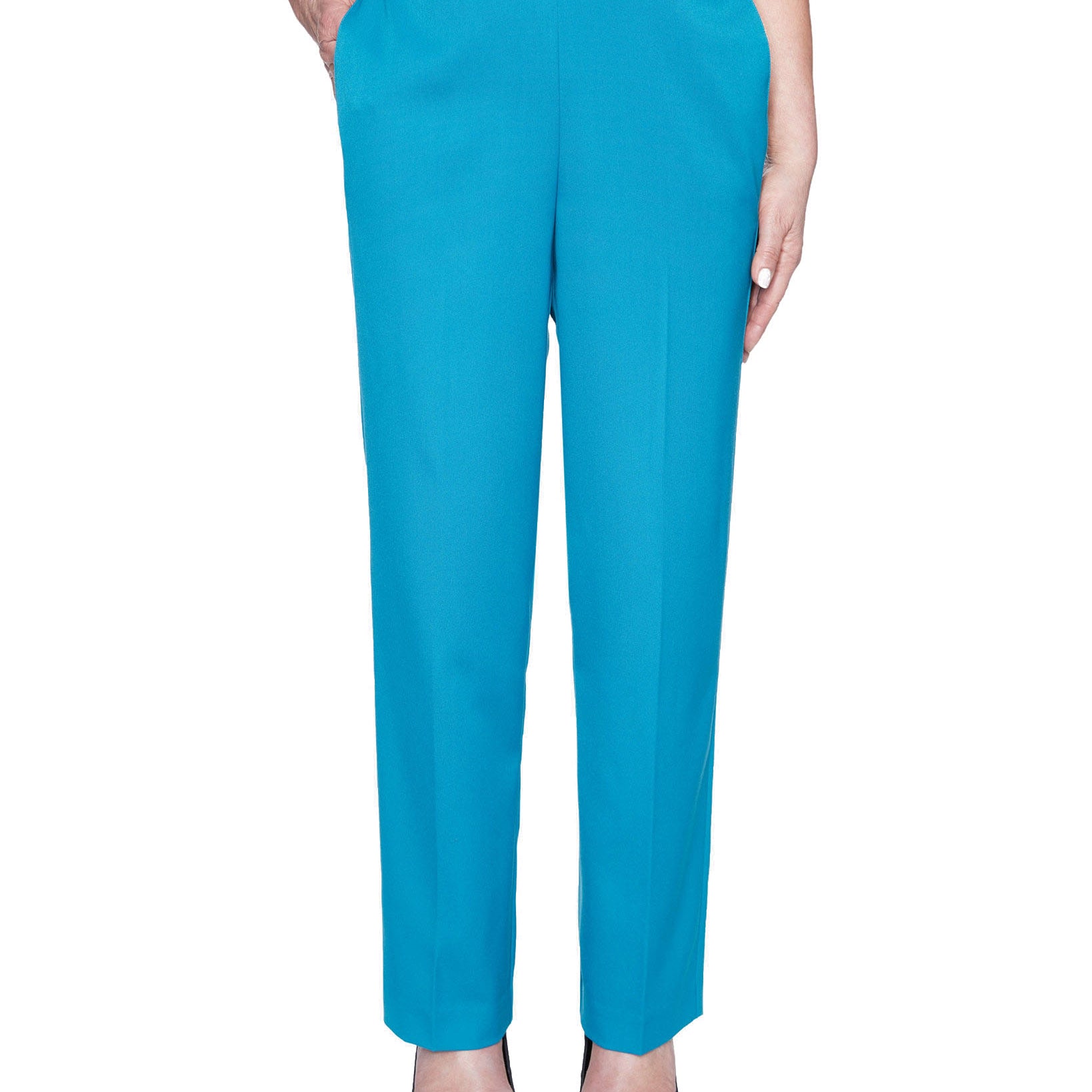 Alfred Dunner Women Colorado Springs Twill Proportioned Pant Peacock