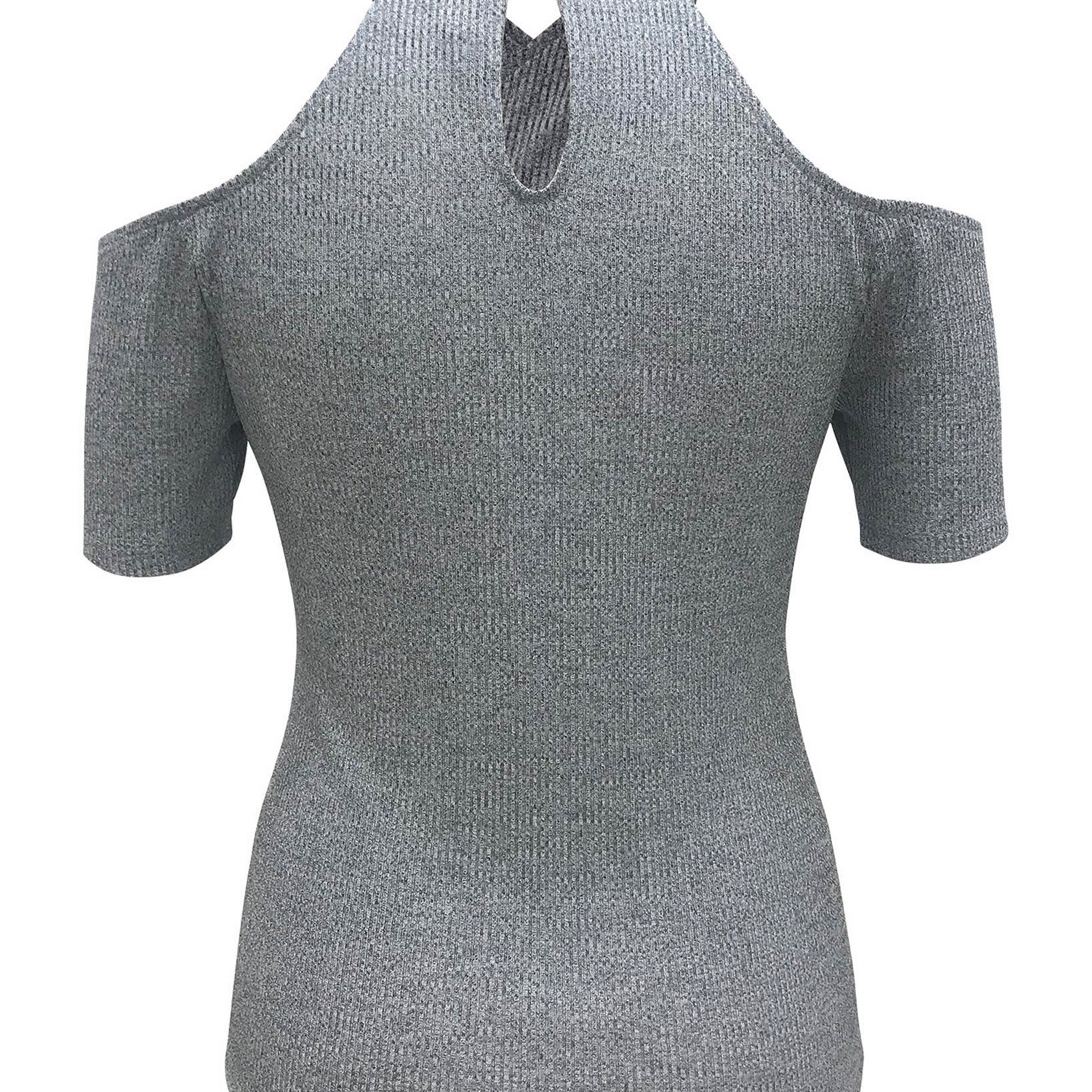 INC International Concepts Women Shine Rib Cold Shoulder Top