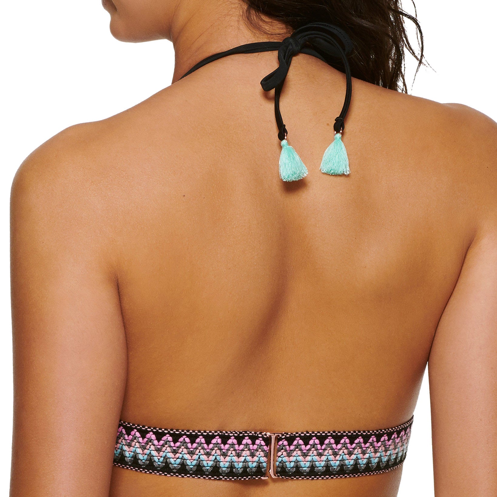 Hula Honey Women Zig Zag Zinc Triangle Bikini Top