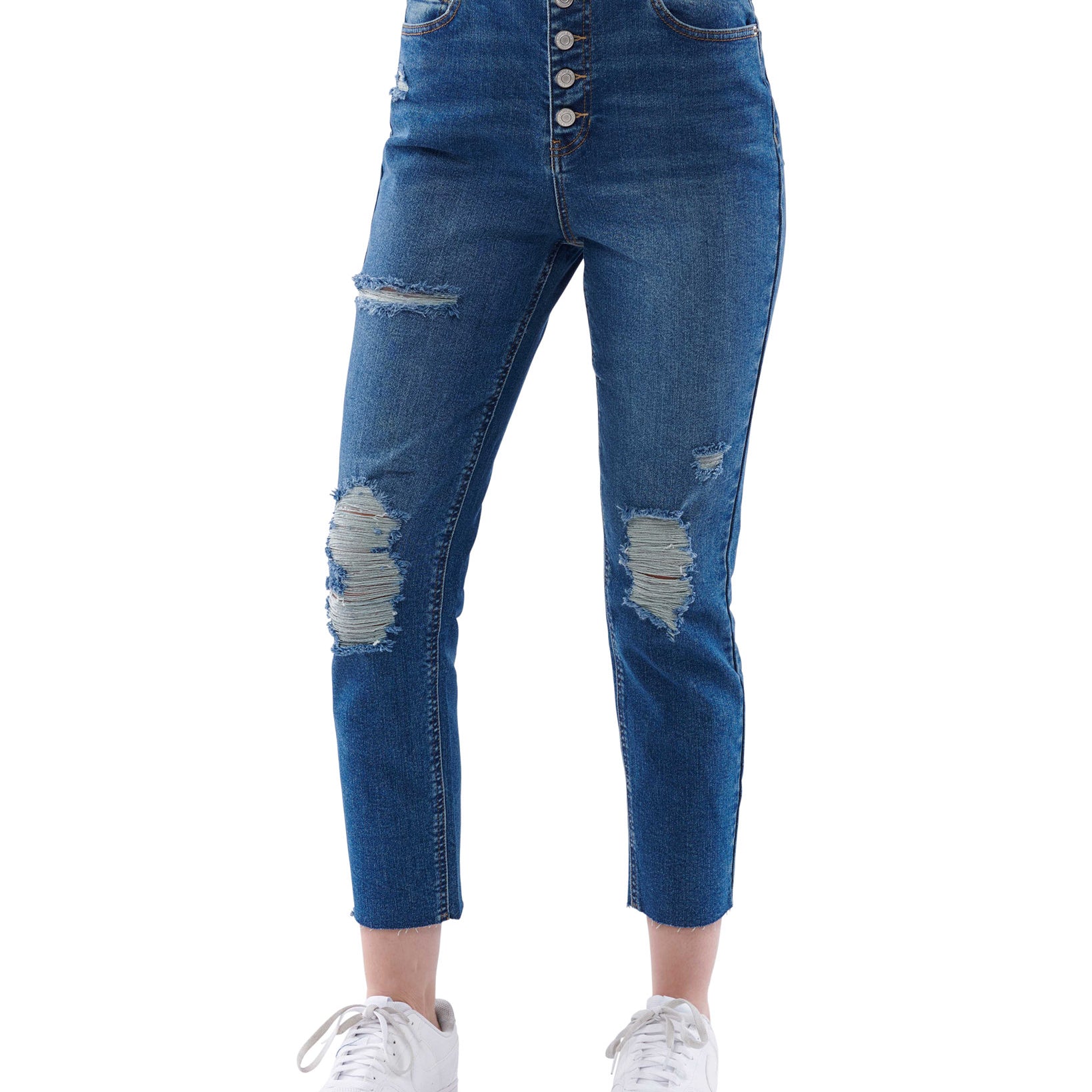 Vanilla Star Women Button Front Mom Jeans thurston