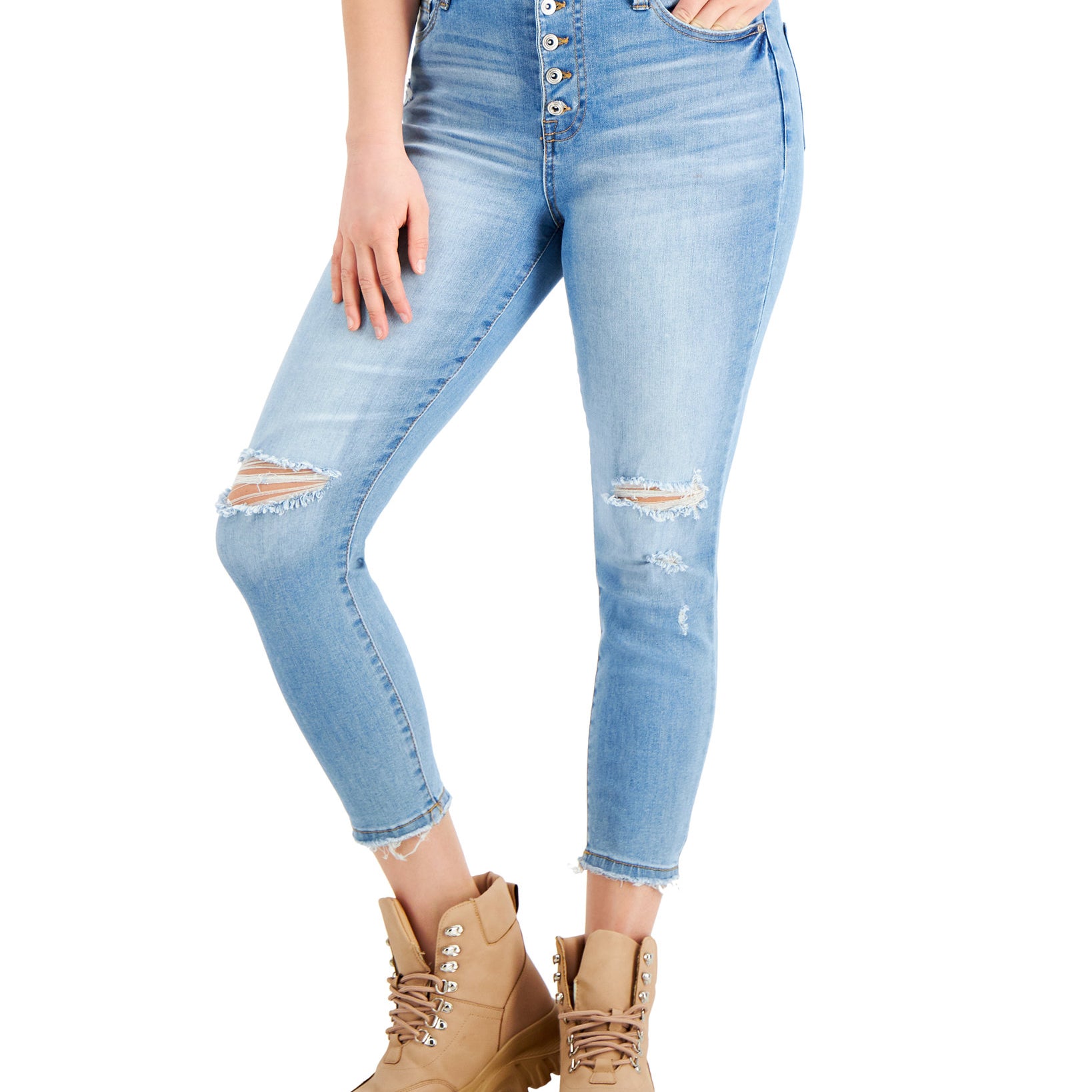 Celebrity Pink Women High Rise Cropped Skinny Jeans Ski Upgrade