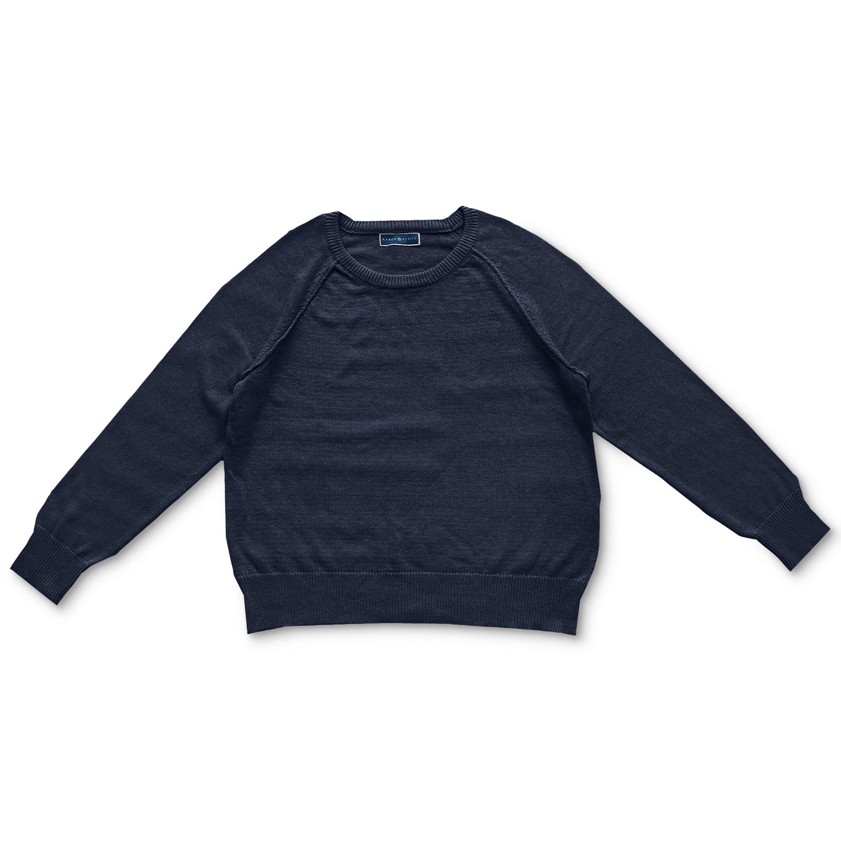 Karen Scott Women Crewneck Cotton Sweater Intrepid Blue