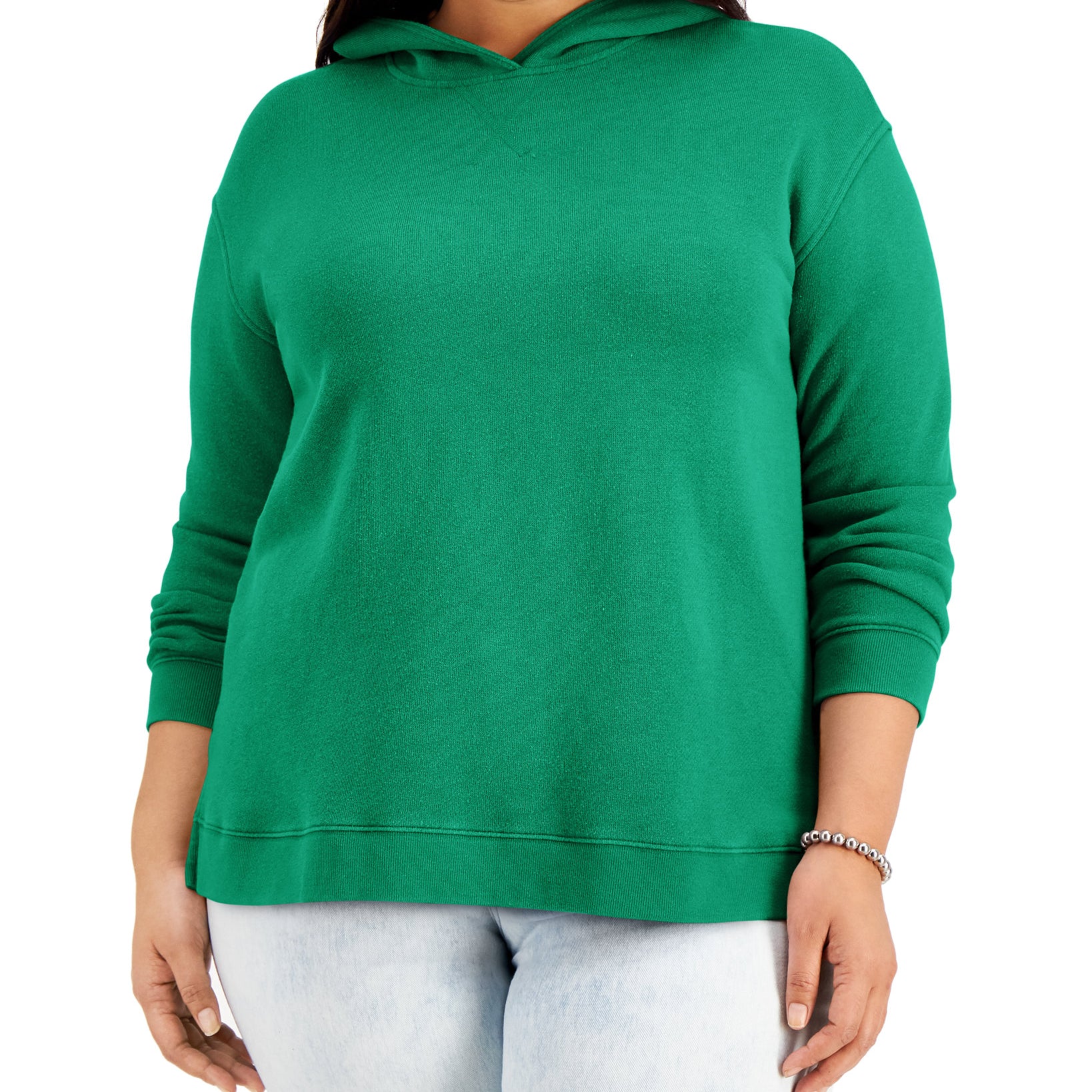 Style & Co Women Plus Hoodie Scuba Green