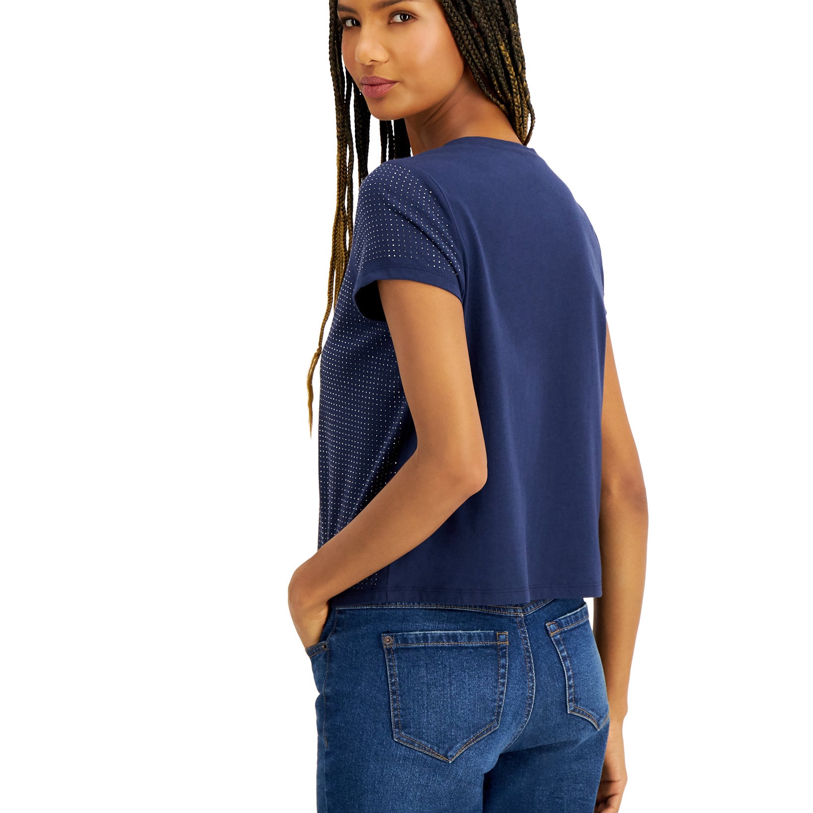 INC International Concepts Women Studded Tee