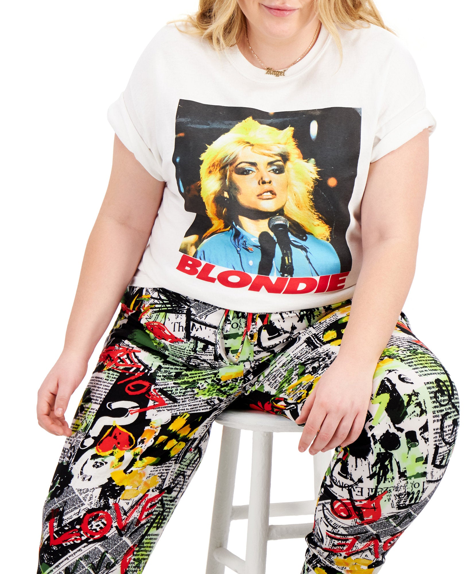 Love Tribe Women Plus Trendy Blondie Cotton T Shirt