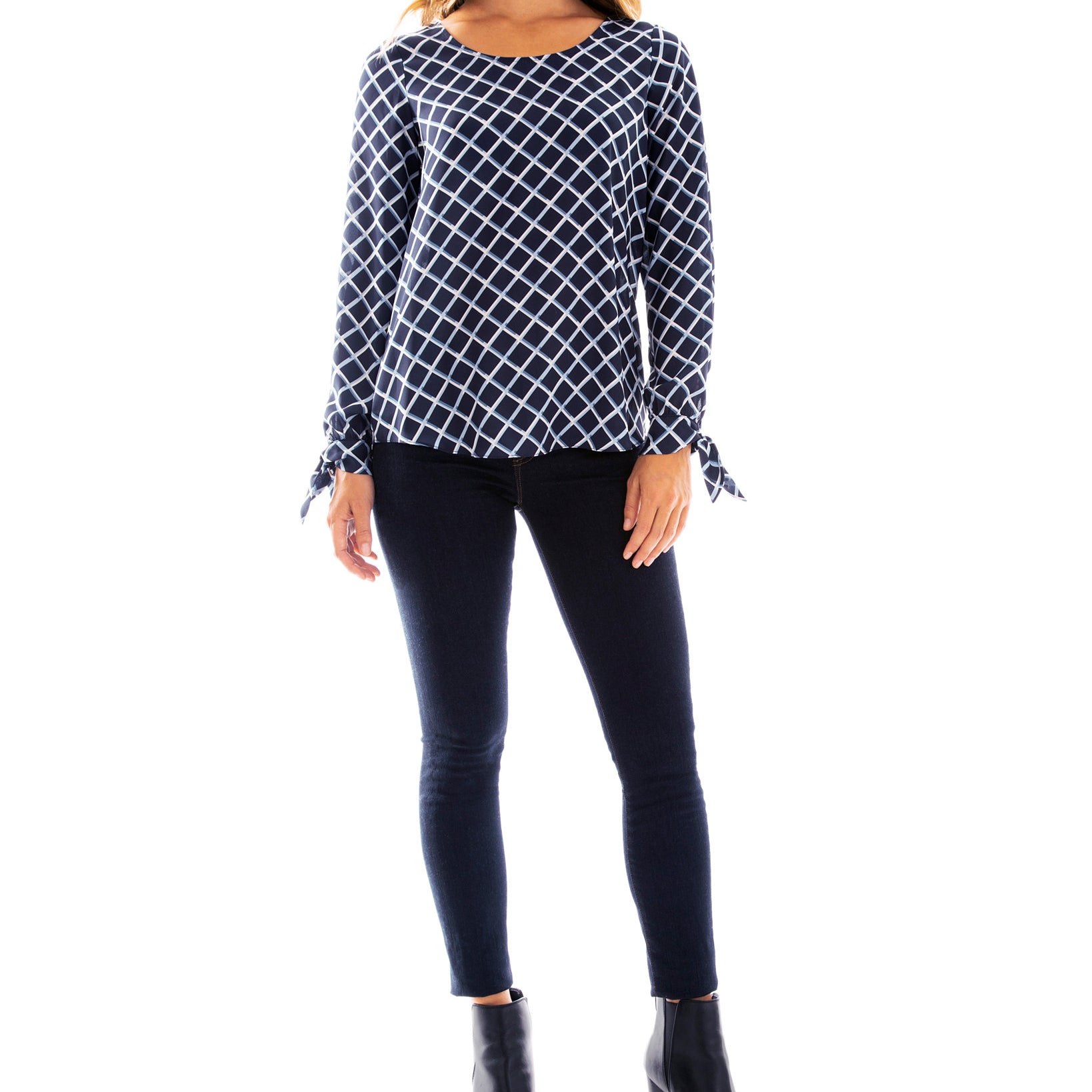 BCX Juniors Printed Tie Sleeve Top