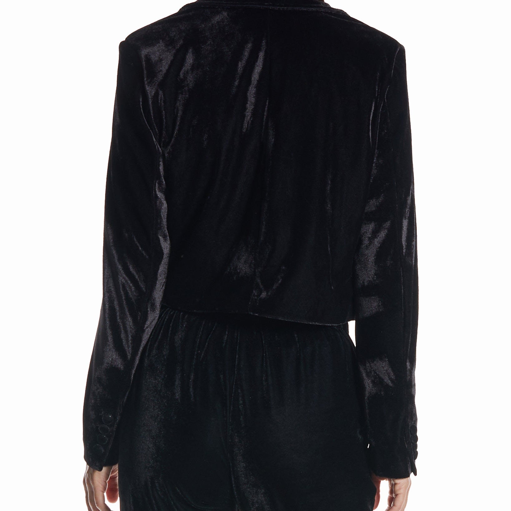 OAT Women Cropped Velvet Blazer