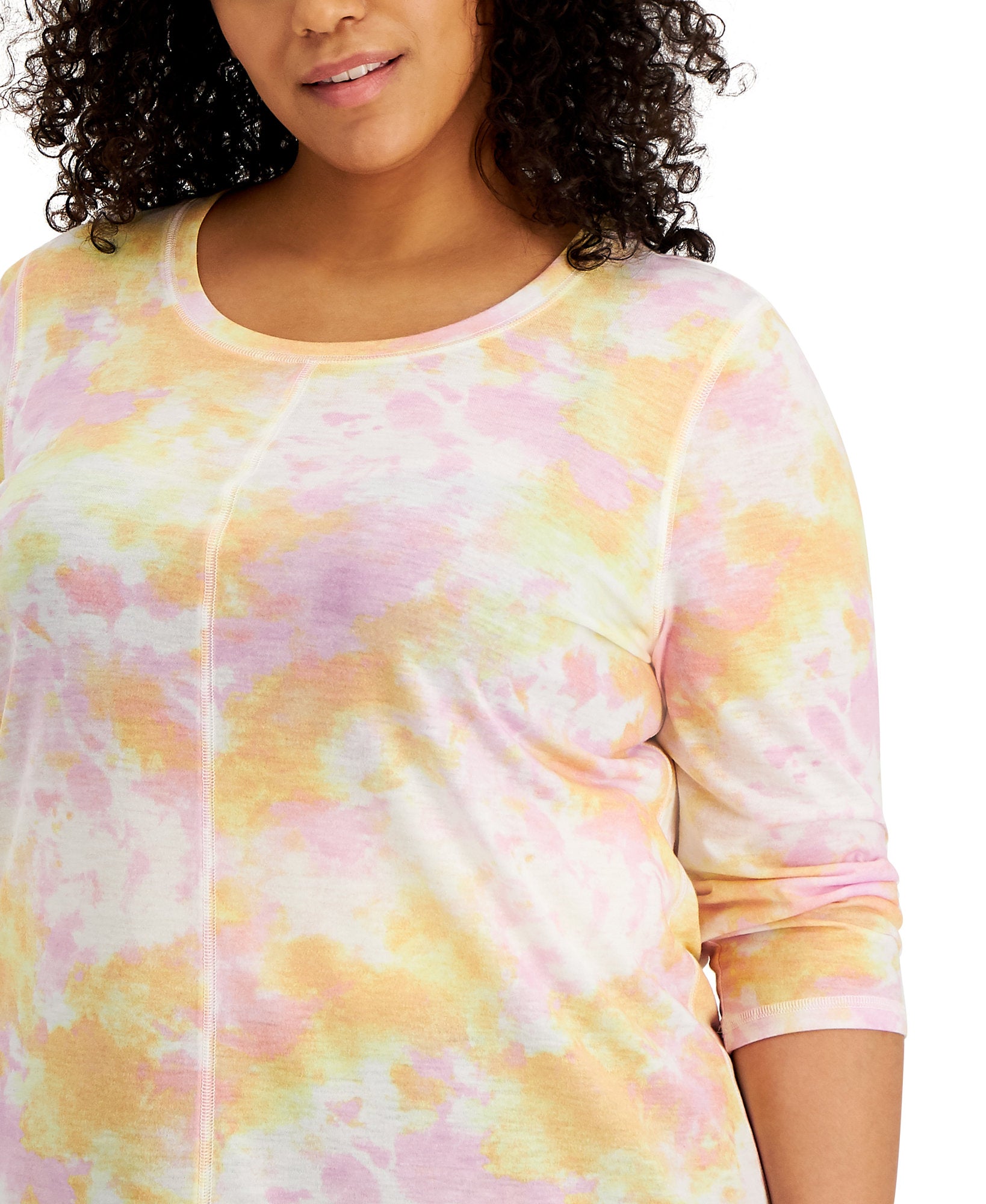 Style & Co Women Plus Tie Dyed Top