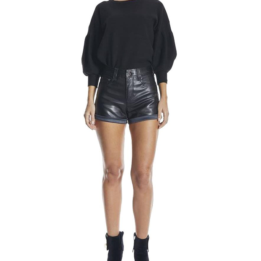 Dollhouse Women High Rise Faux Leather Shorts Black