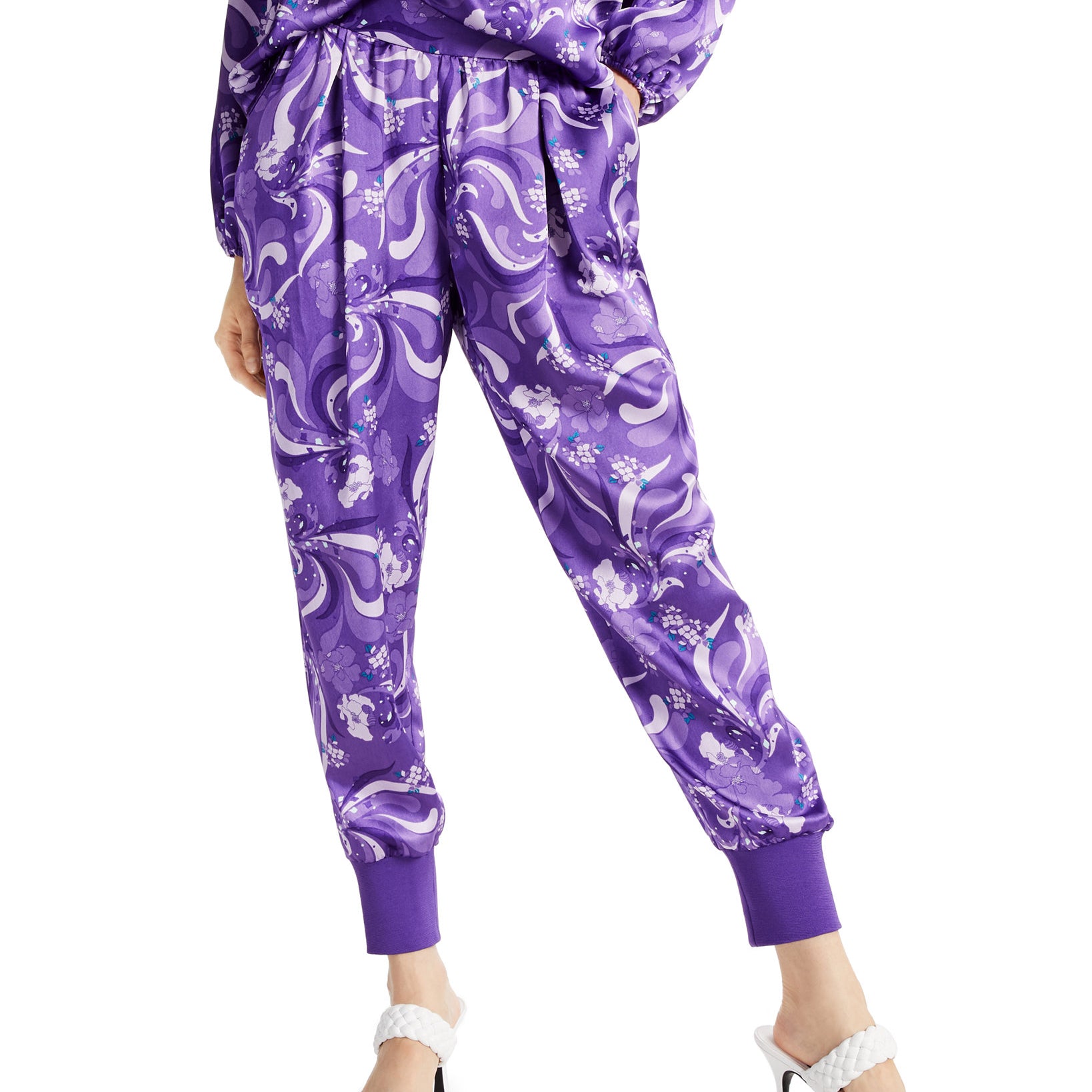 INC International Concepts Women Printed High Rise Jogger Pants Sadie Blooms