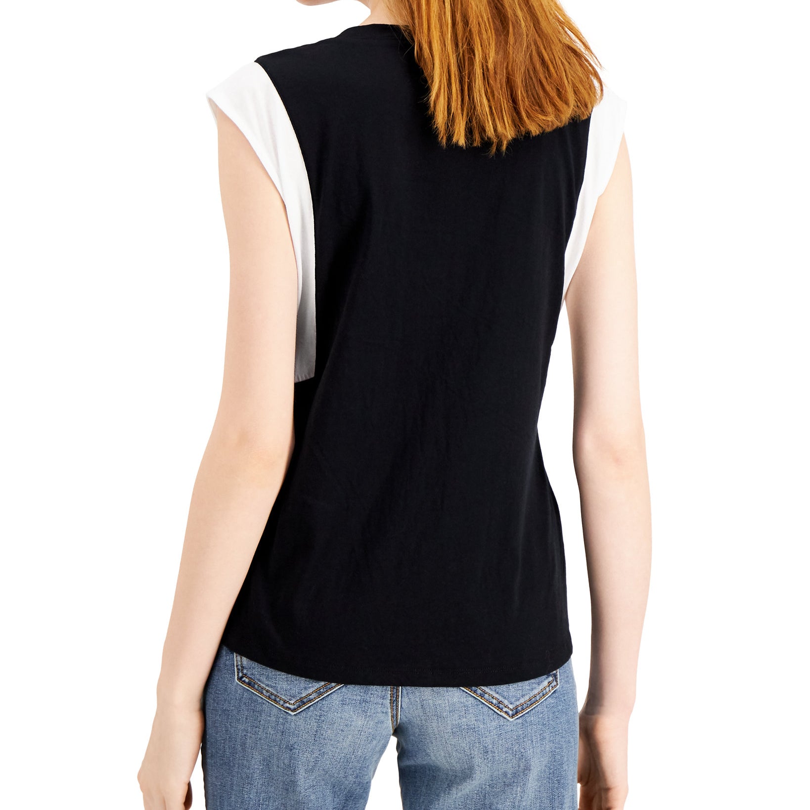 INC International Concepts Women Cotton Colorblocked Top