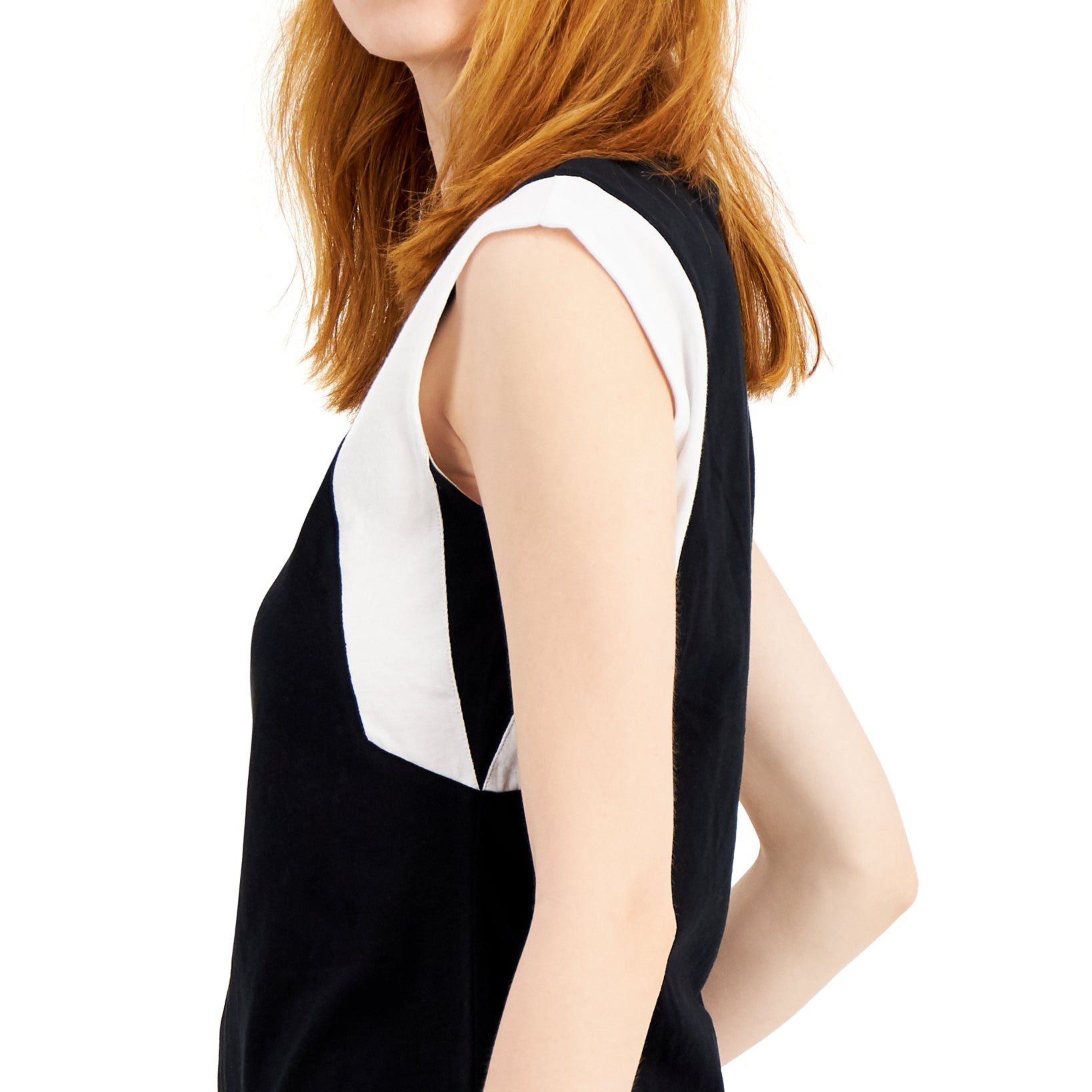 INC International Concepts Women Cotton Colorblocked Top