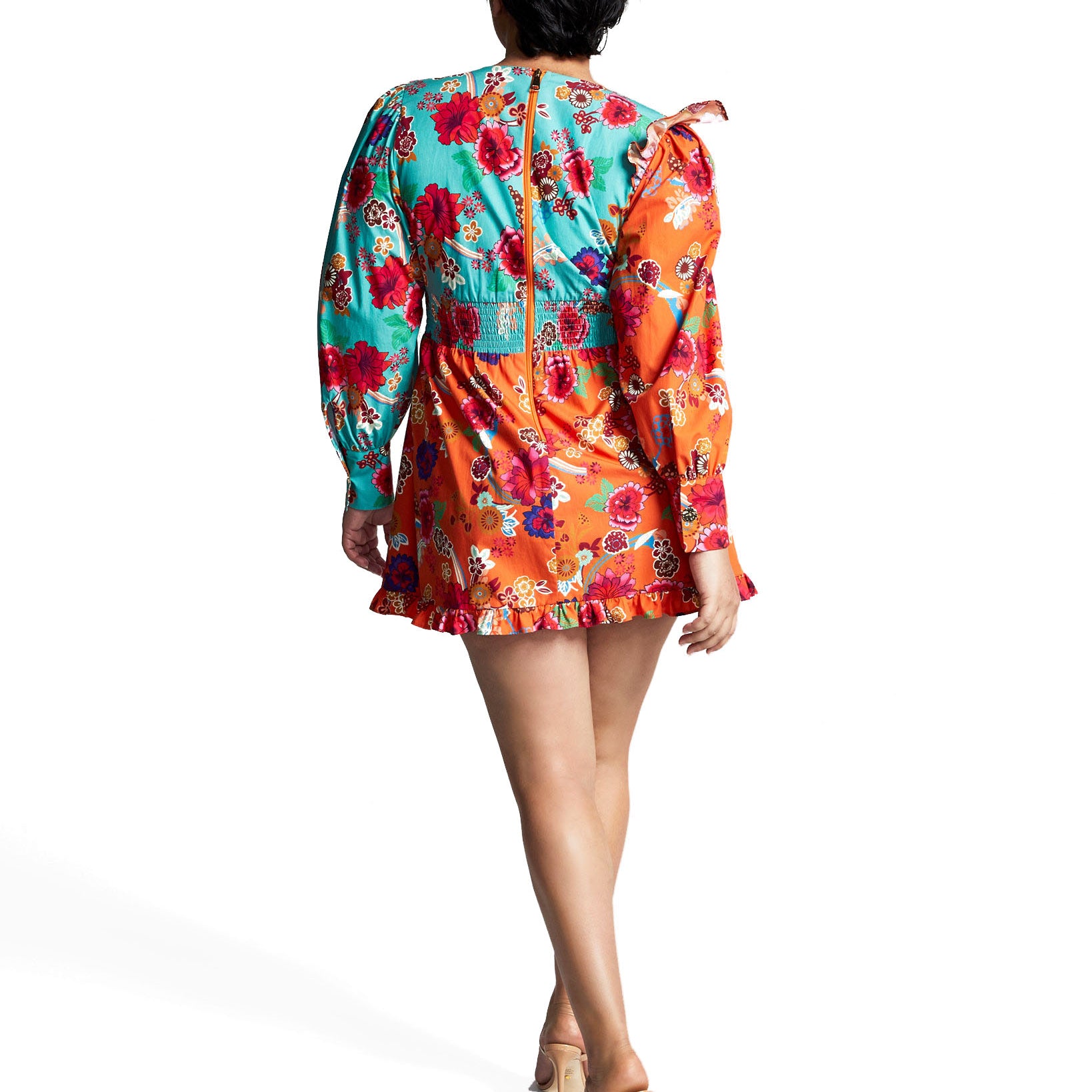 INC International Concepts Women Misa Hylton for Ruffle V Neck Dress
