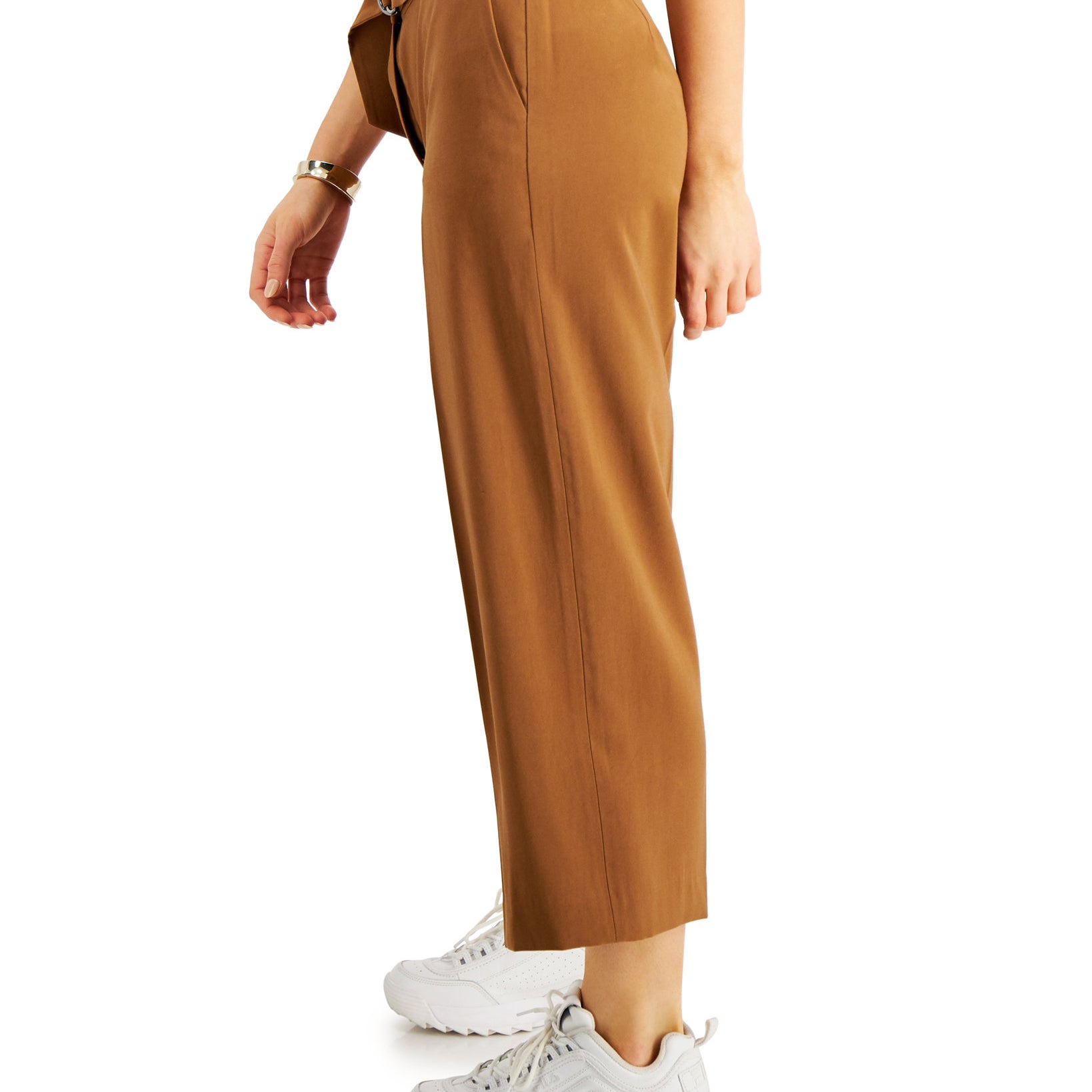 Bar III Women Belted Cropped Pants