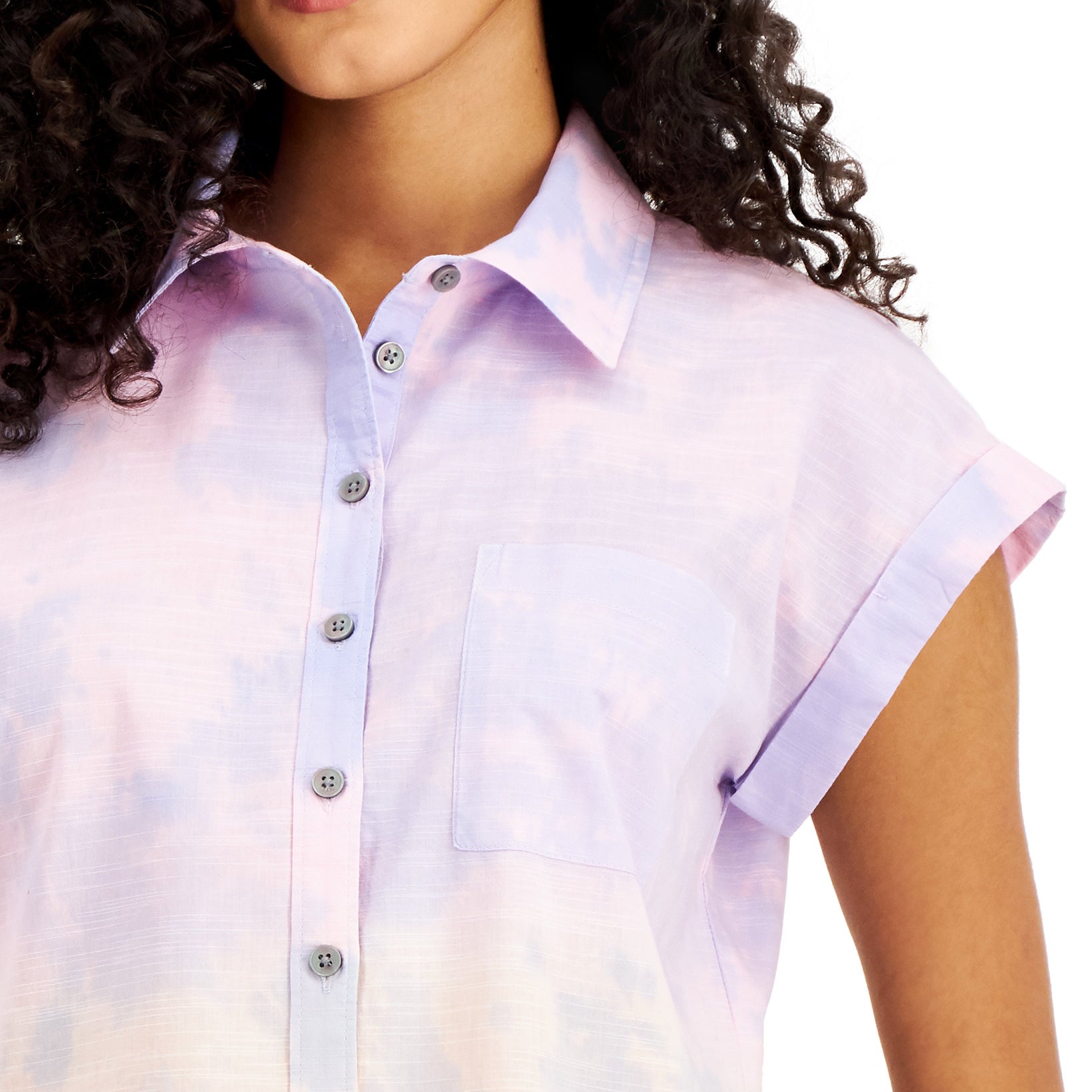 Style & Co Women Cotton Ombré Camp Shirt