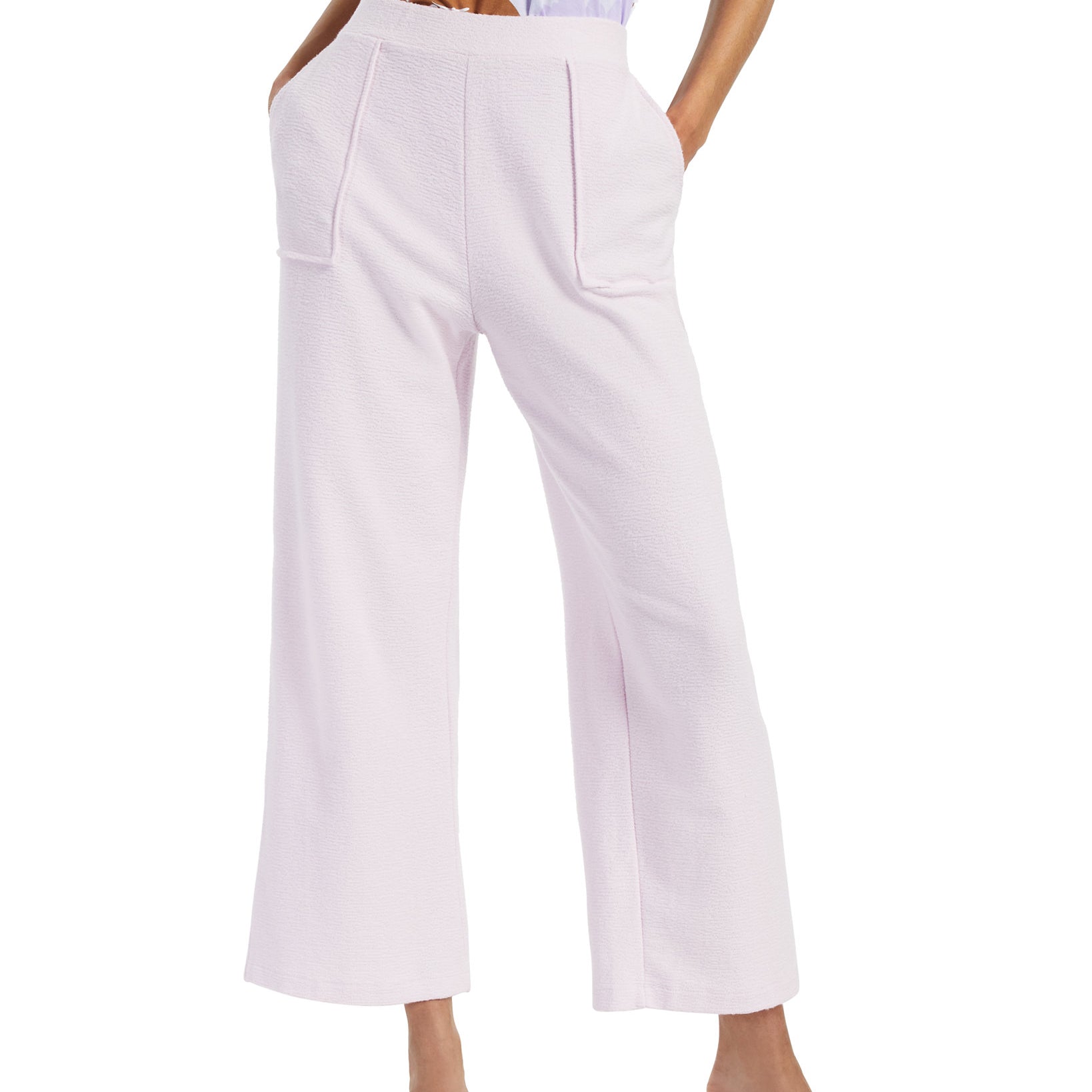 Alfani Women Petite Modern Lounge Wide Leg Pants Lavender Rain