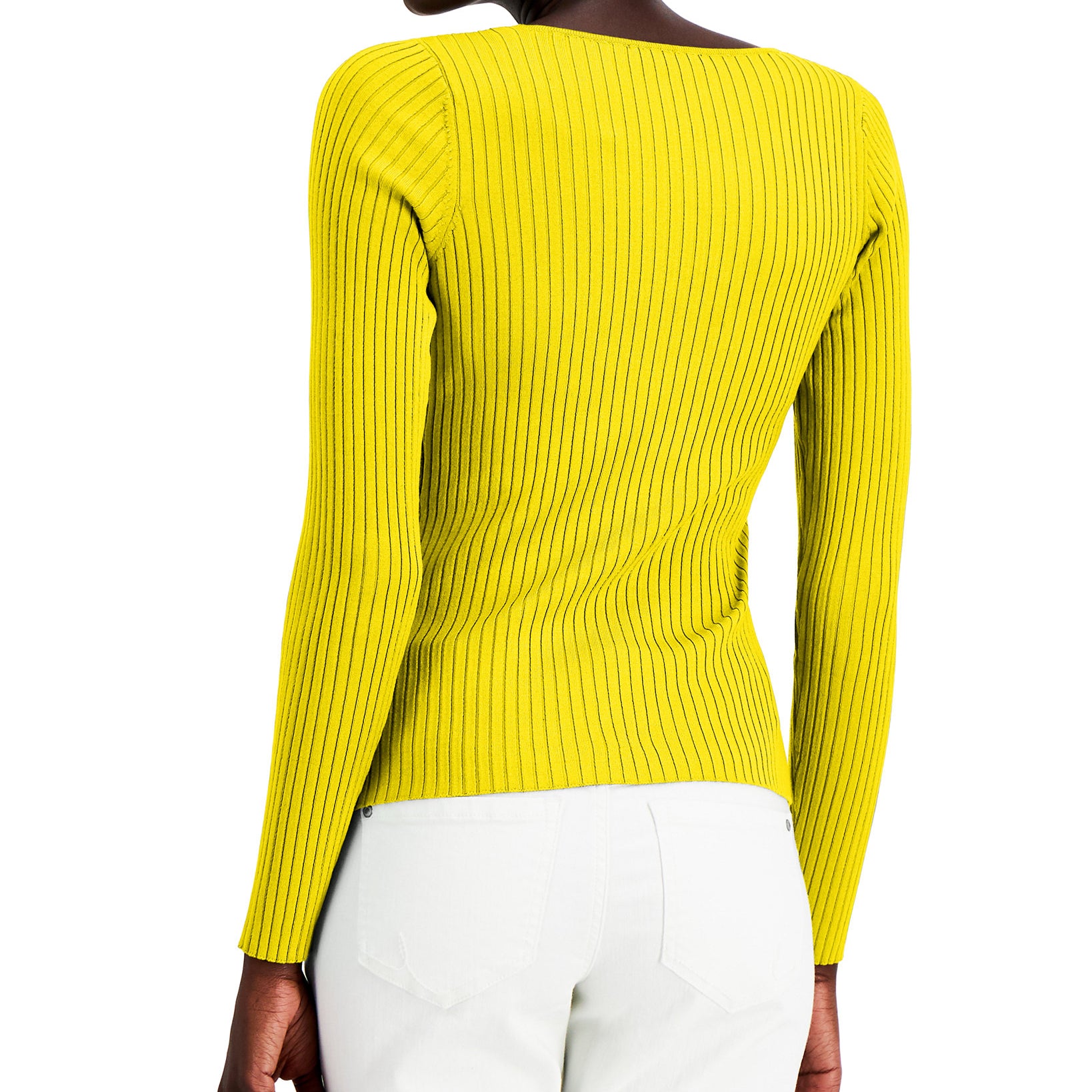 INC International Concepts Women Asymmetrical Rib Sweater
