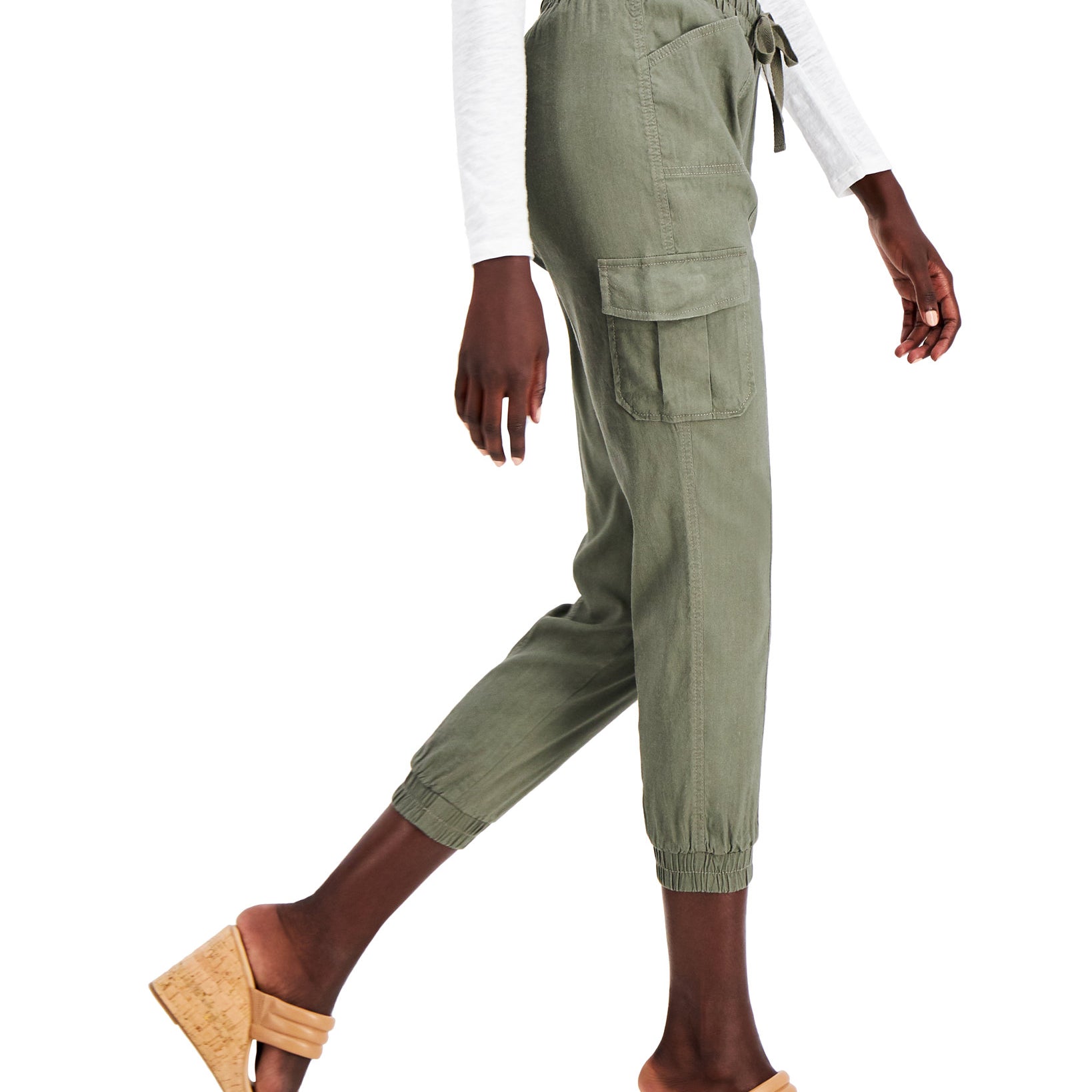 INC International Concepts Women Petite Cargo Jogger Pants