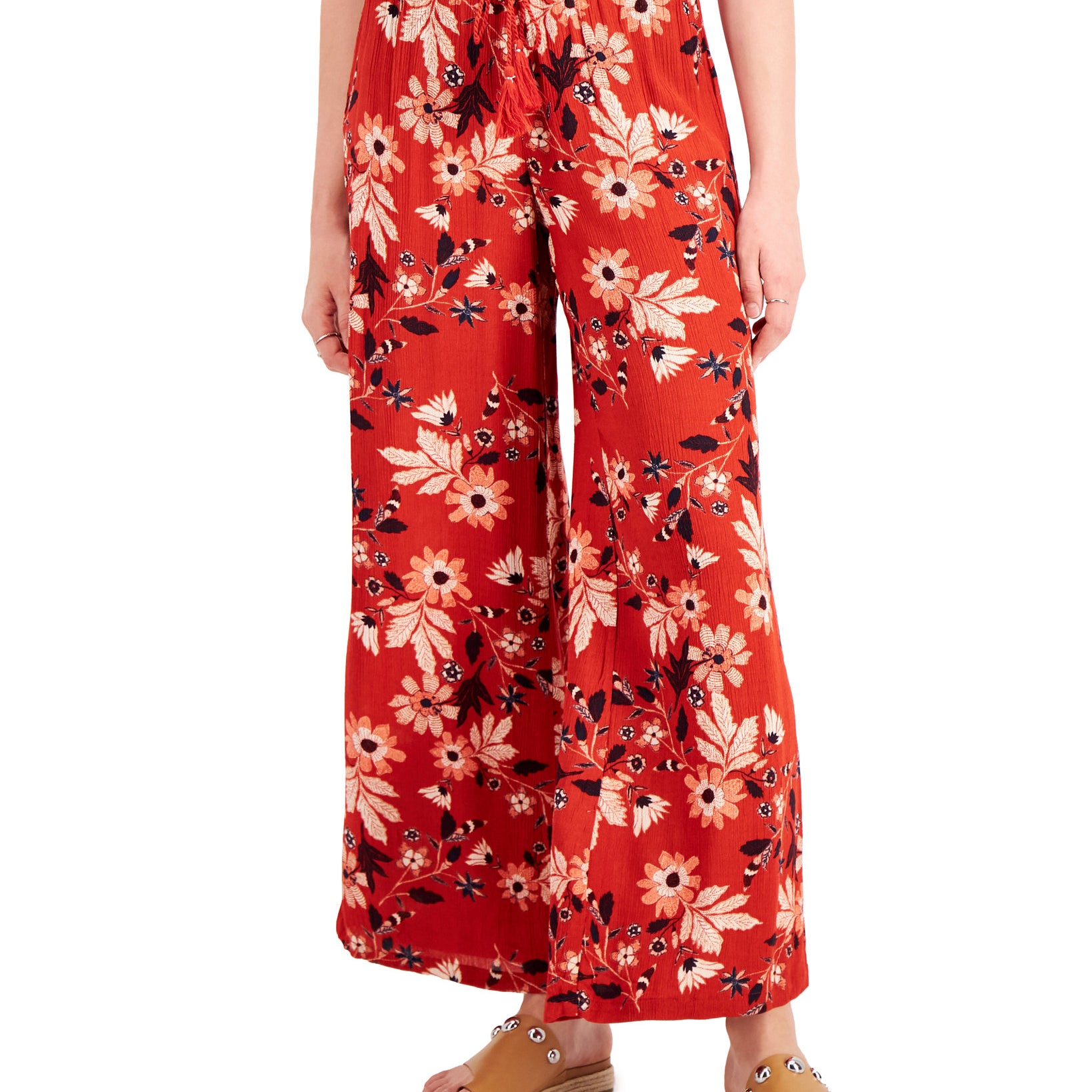 Style & Co Women Printed Smocked Waist Wide Leg Pants Moroccan Spice