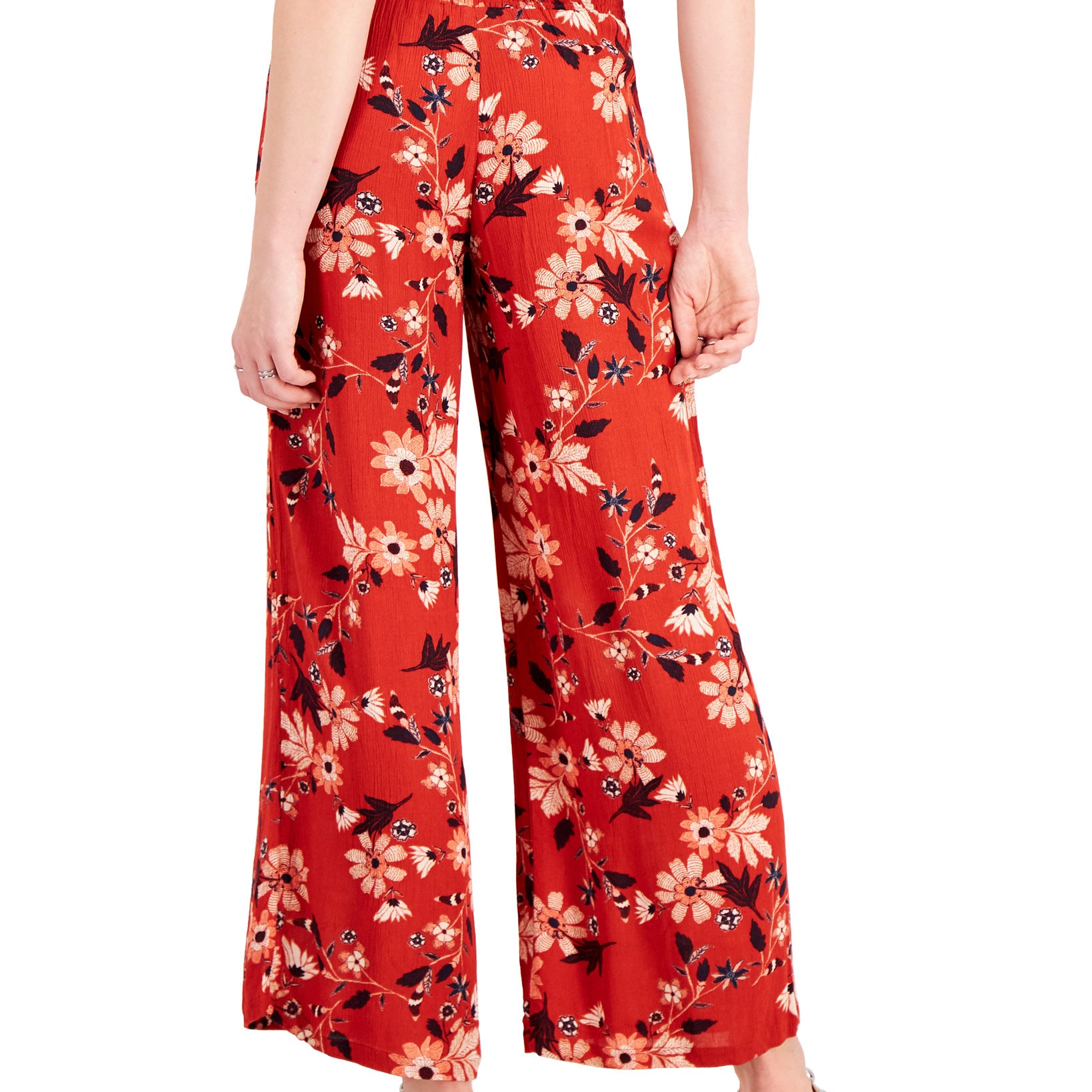 Style & Co Women Printed Smocked Waist Wide Leg Pants
