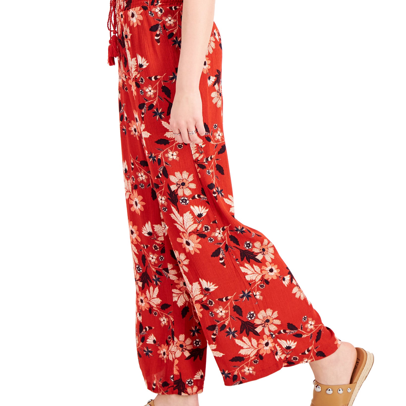 Style & Co Women Printed Smocked Waist Wide Leg Pants