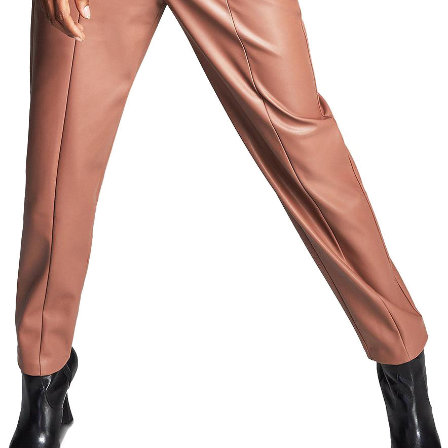 Bar III Women Double Waistband Faux Leather Pants