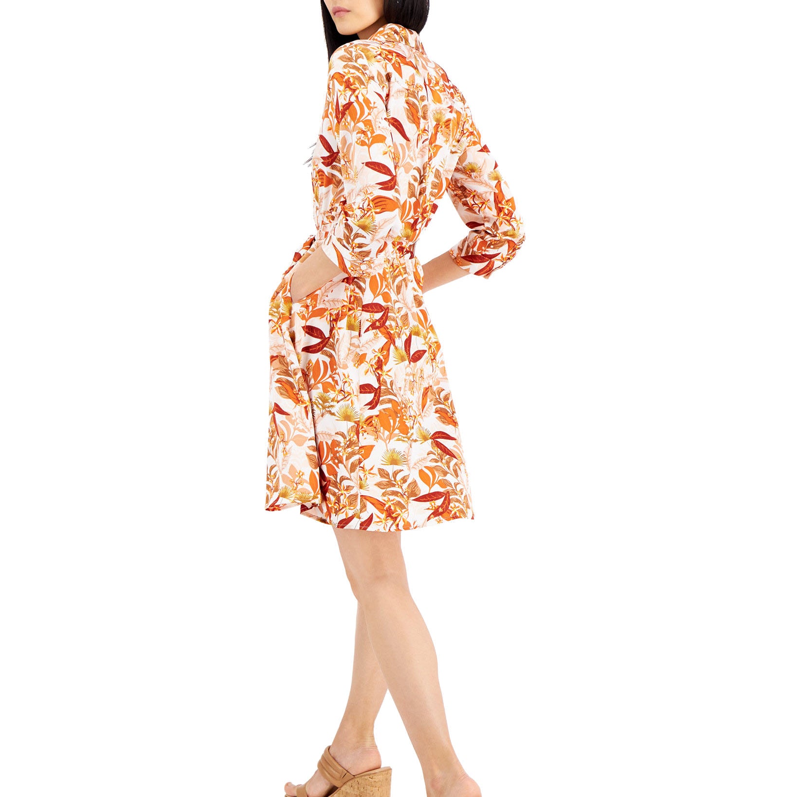 INC International Concepts Women Floral Print Shirtdress