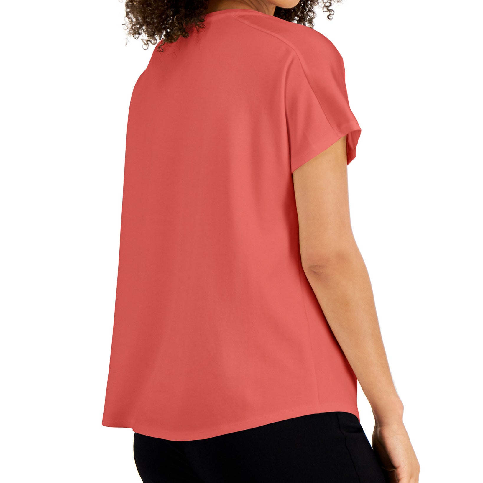 JM Collection Women Satin Trim Top