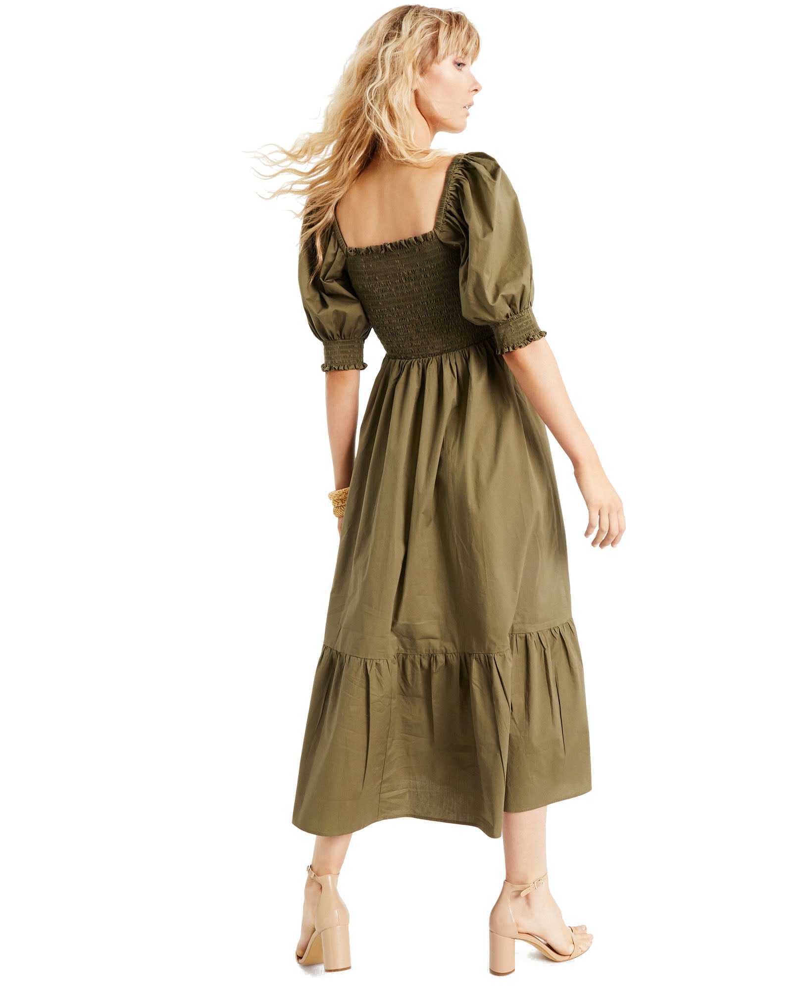 INC International Concepts Women Smock Puff Sleeve Dress